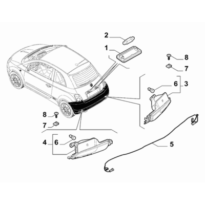 FIAT 500 500C ve LİNEA için PLAKA LAMBASI CAMI       51800472