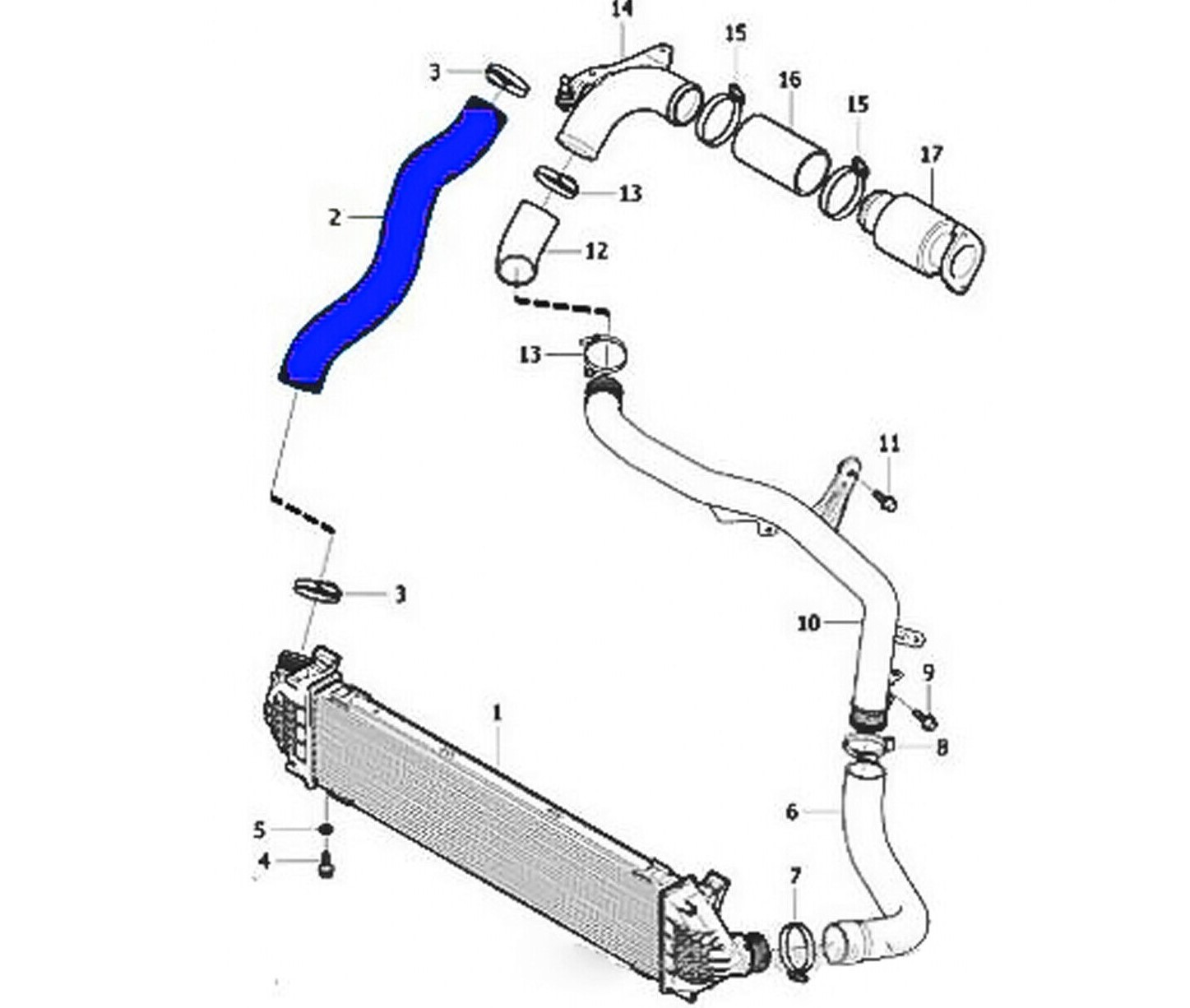 INTERCOOLER TURBO HORTUMU VOLVO V40 D2 1.6 Diesel (2012-2021) OE :31293717