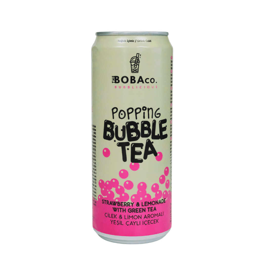 Popping Bubble Tea Strawberry & Lemonade Fruit with Green Tea 12x330 ml