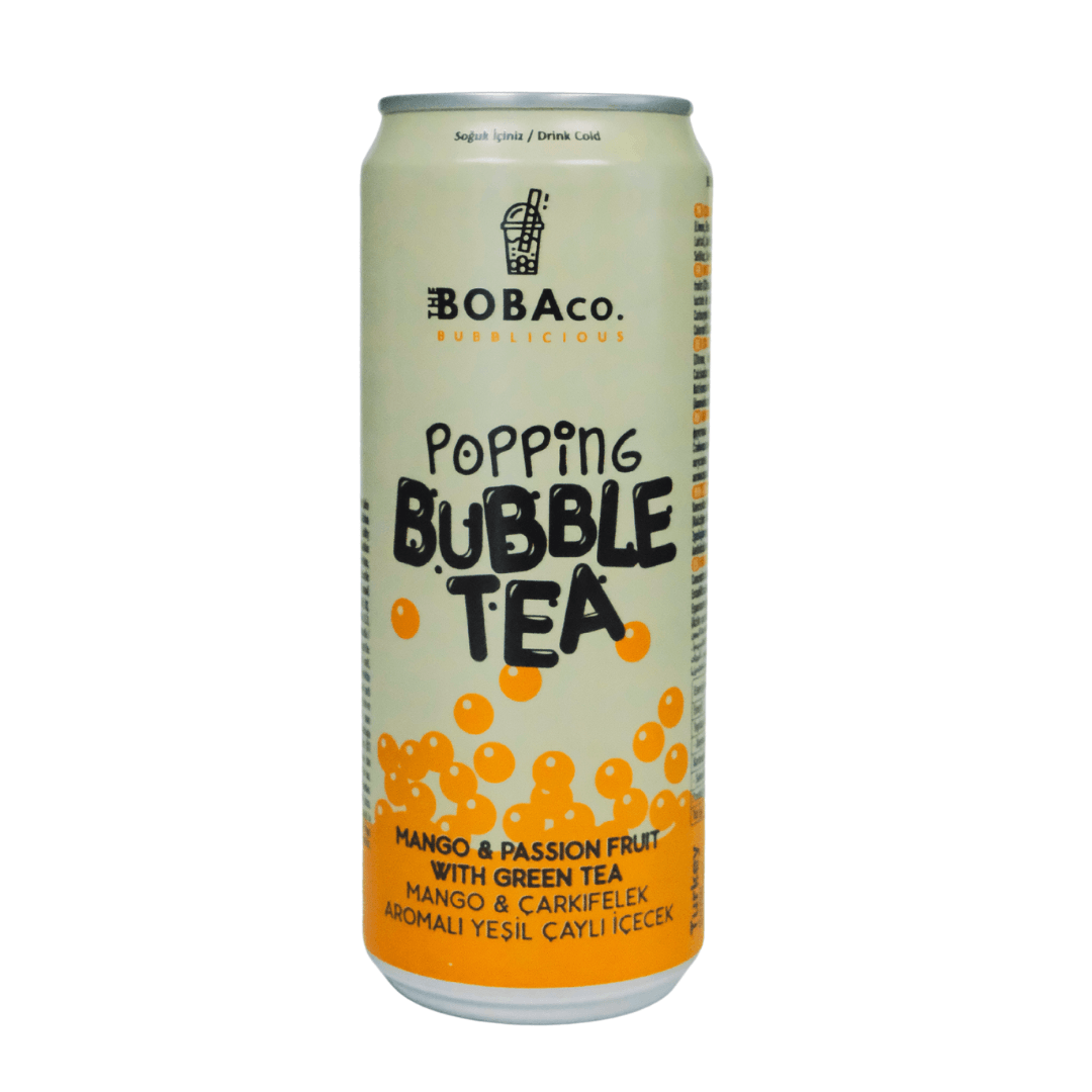 Popping Bubble Tea Mango & Passion Fruit with Green Tea 12x330 ml