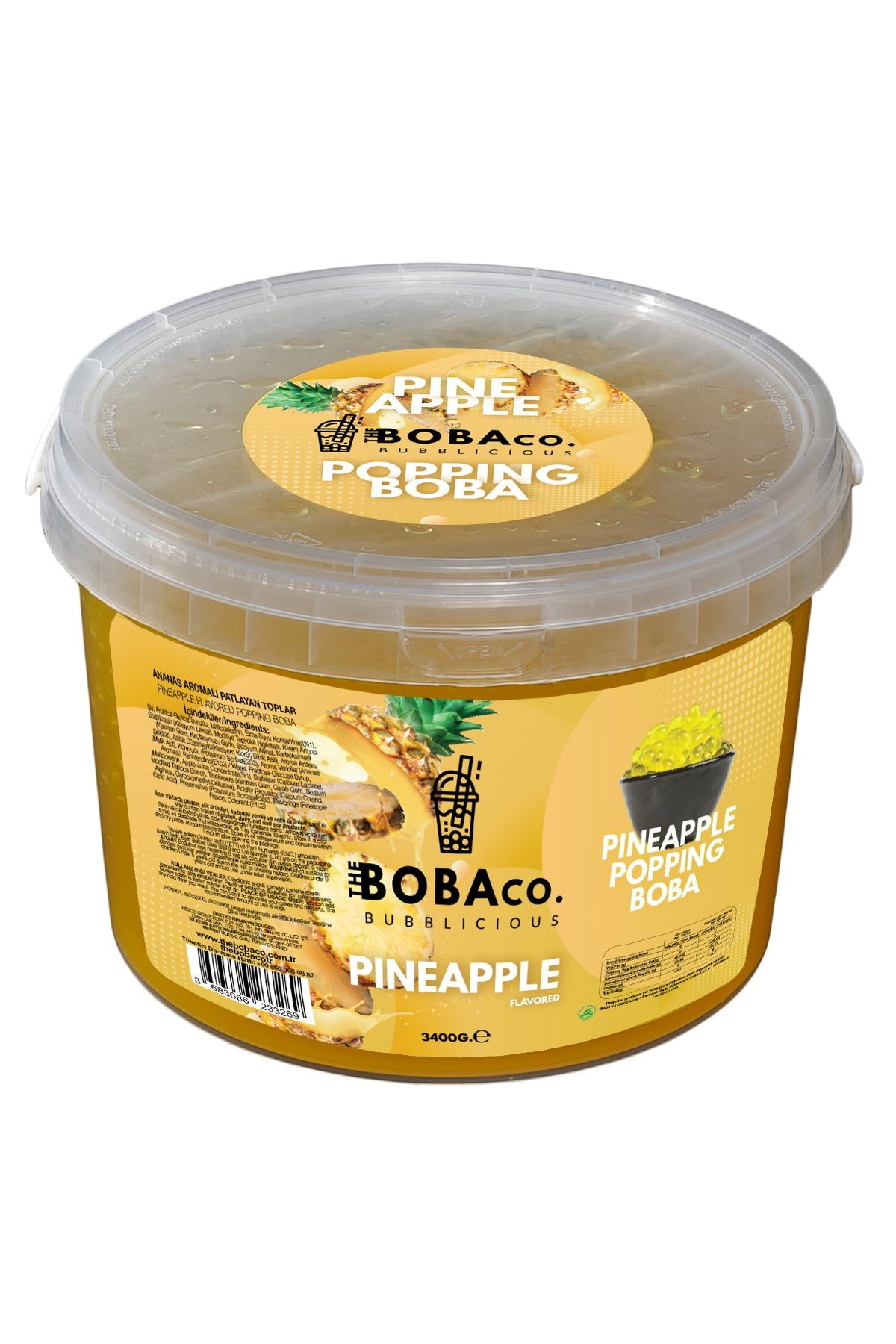 Ananas Aromalı Bubble Tea Boba 3,4Kg | The Boba Co.