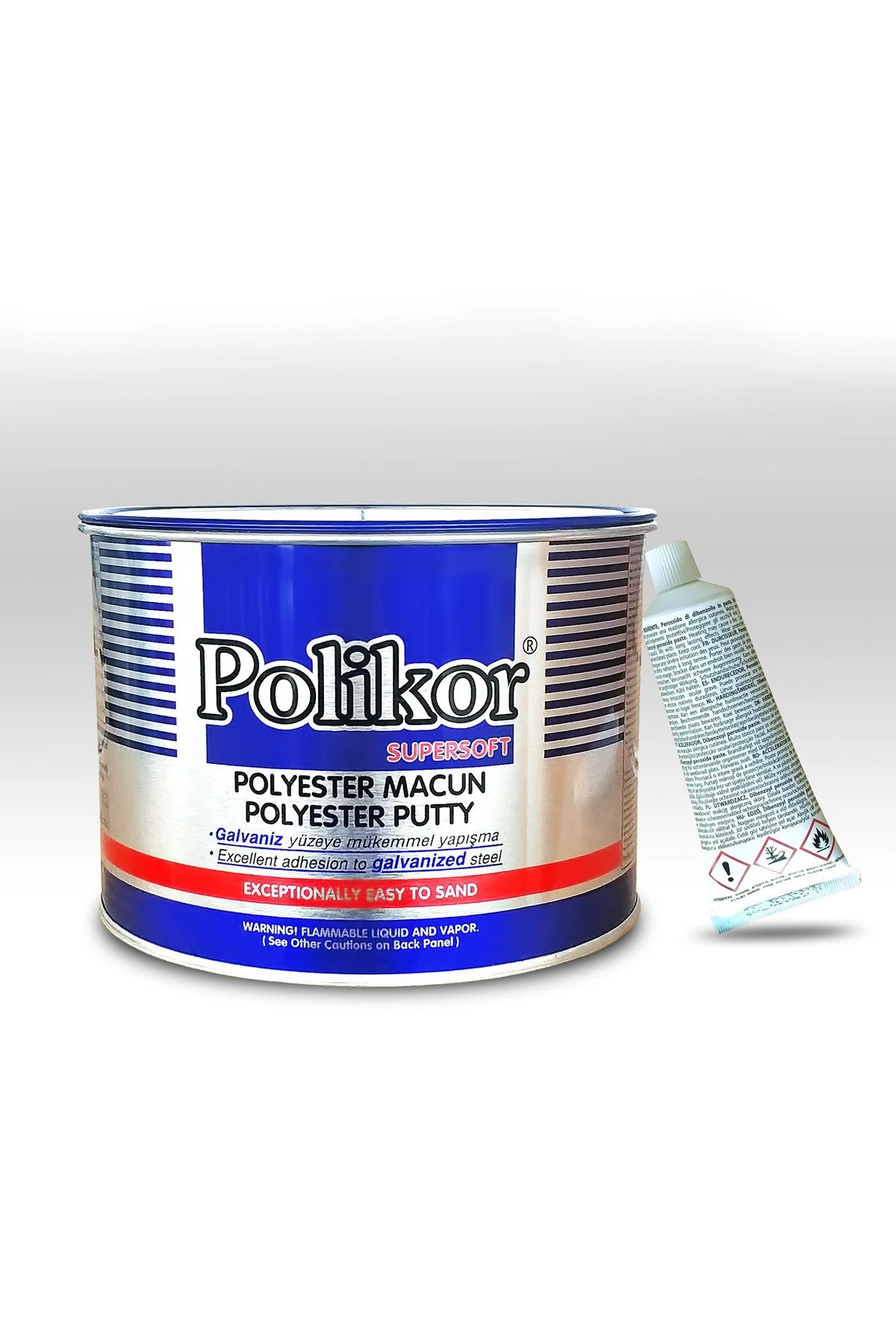 Polikor Polyester Çelik Macun 2700 Gr + 60 Gr Aktivatör Set
