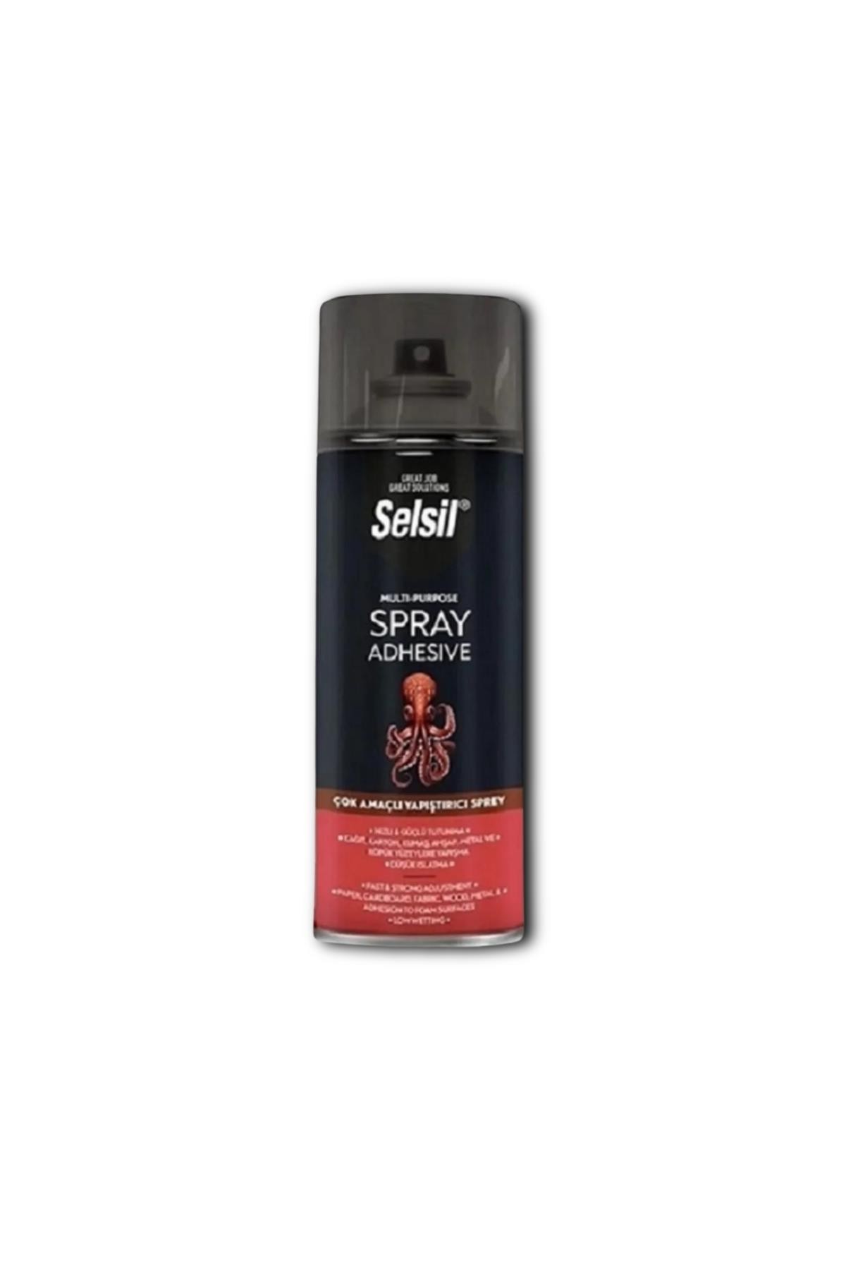 Selsil Sentetik Elastomer Hızlı Kuruyan Şeffaf 400 ML Çok Amaçlı Yapıştırıcı Sprey