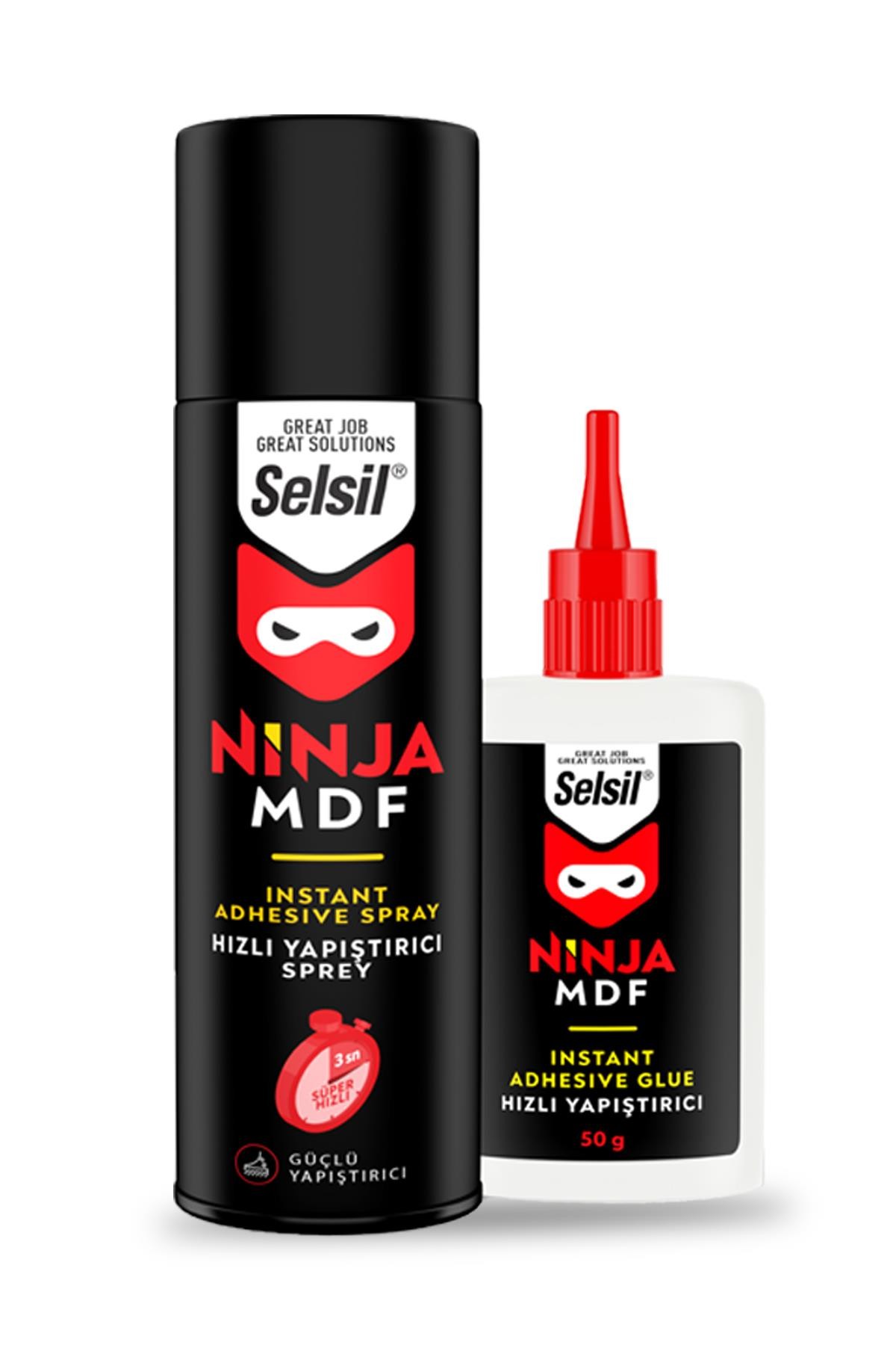 Selsil Ninja Hızlı Yapıştırıcı 400 ml + 100 Gr Yapıştırıcı ve Aktivatör Set (Porselen, Fayans Yapıştırıcı)