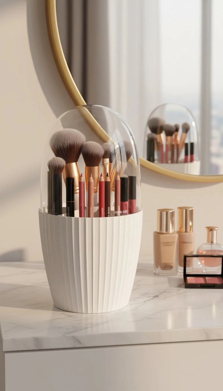7 Bölmeli Çok Amaçlı Organizer, Diş Fırçalık, Makyaj Fırçası Düzenleyicisi
