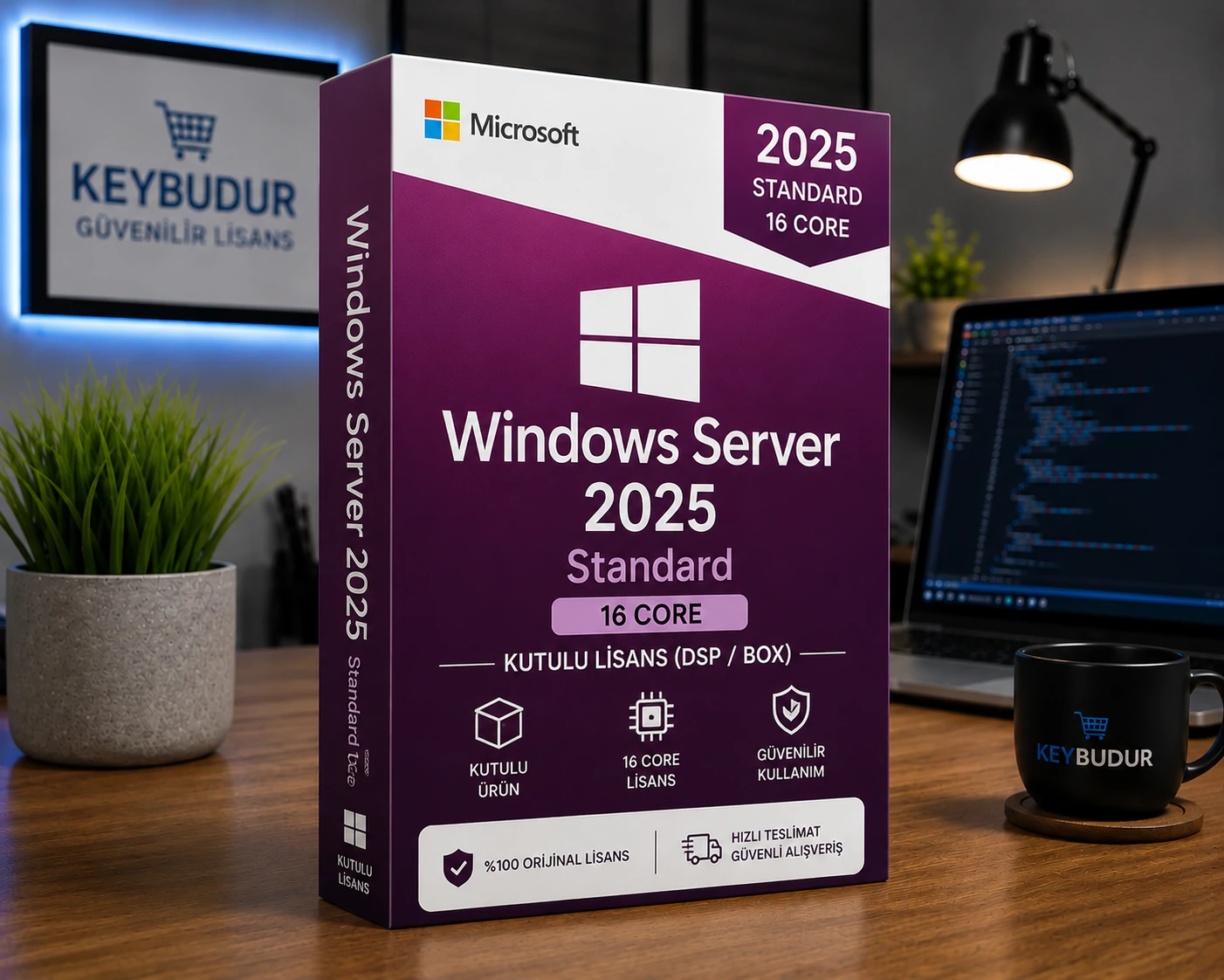 Windows Server 2025 Standard 16 Core Kutulu Lisans (DSP / BOX)