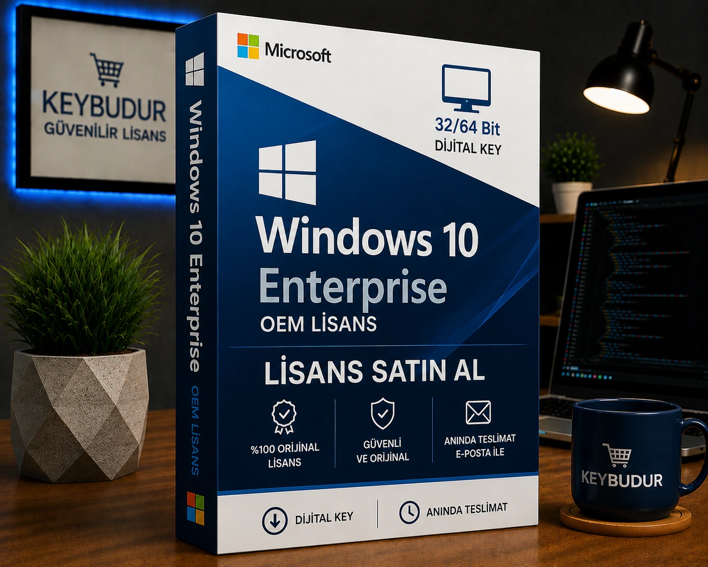 Windows 10 Enterprise OEM Lisans Satın Al | 32/64 Bit Dijital Key | Anında Teslim