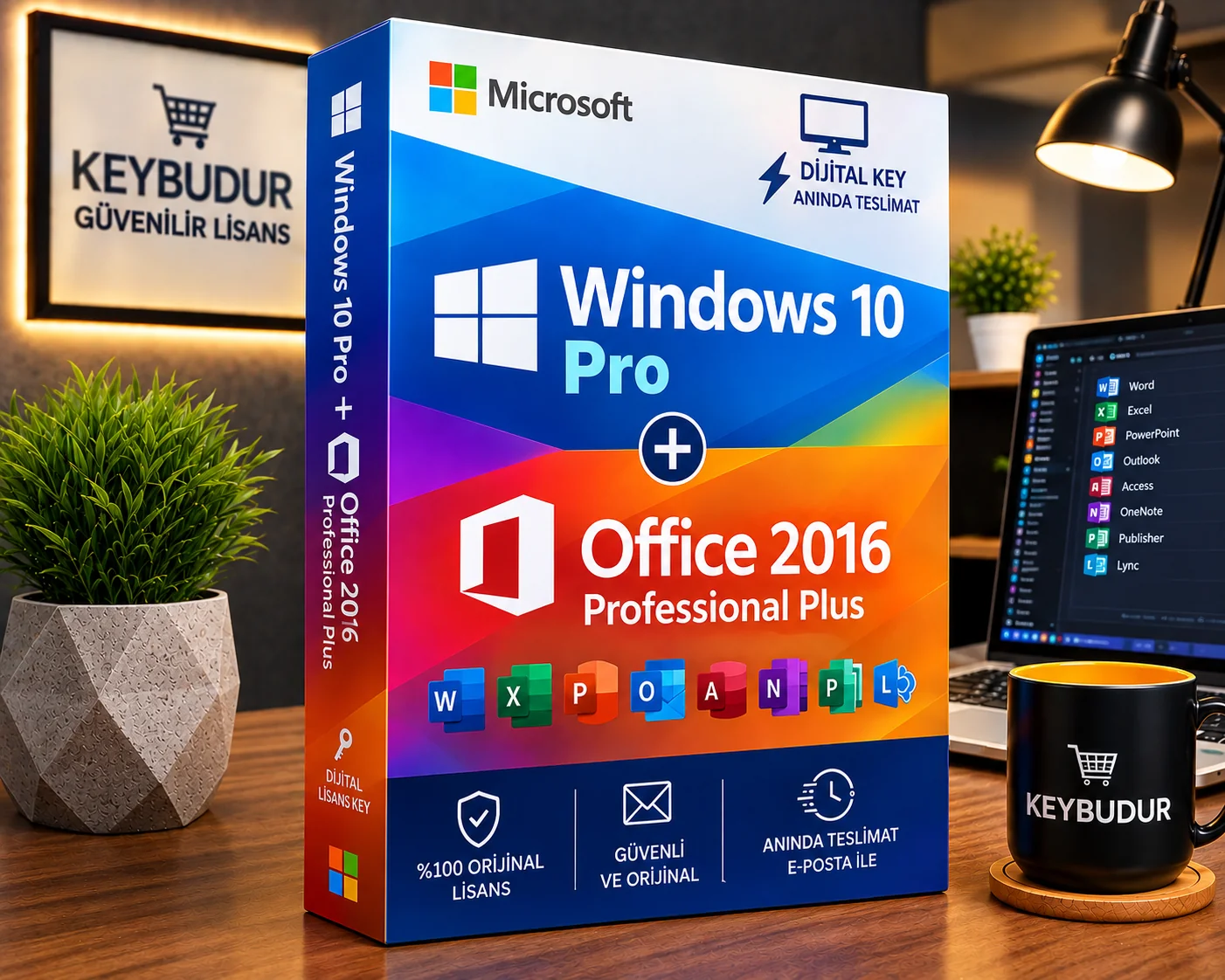 Windows 10 Pro + Office 2016 Professional Plus Dijital Lisans Key