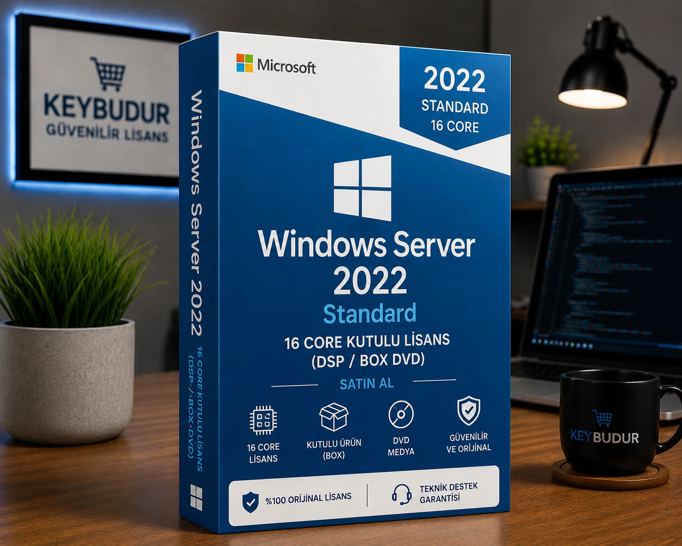 Windows Server 2022 Standard 16 Core Kutulu Lisans (DSP / BOX DVD) Satın Al