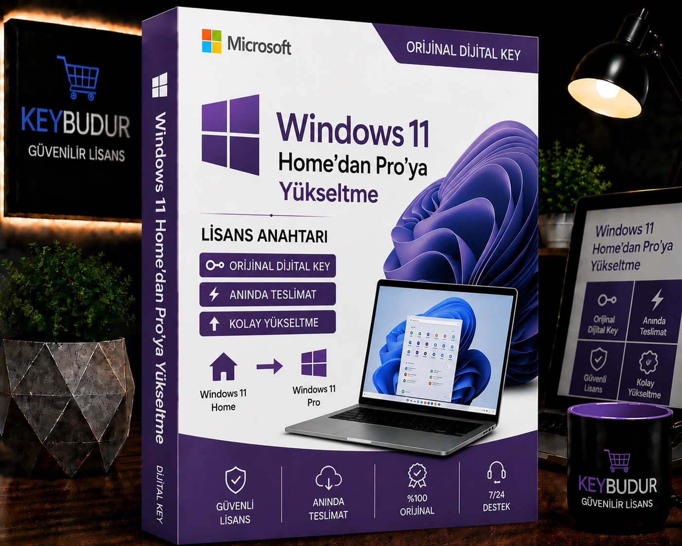 Windows 11 Home’dan Pro’ya Yükseltme Lisans Anahtarı | Dijital Key | Anında Teslim