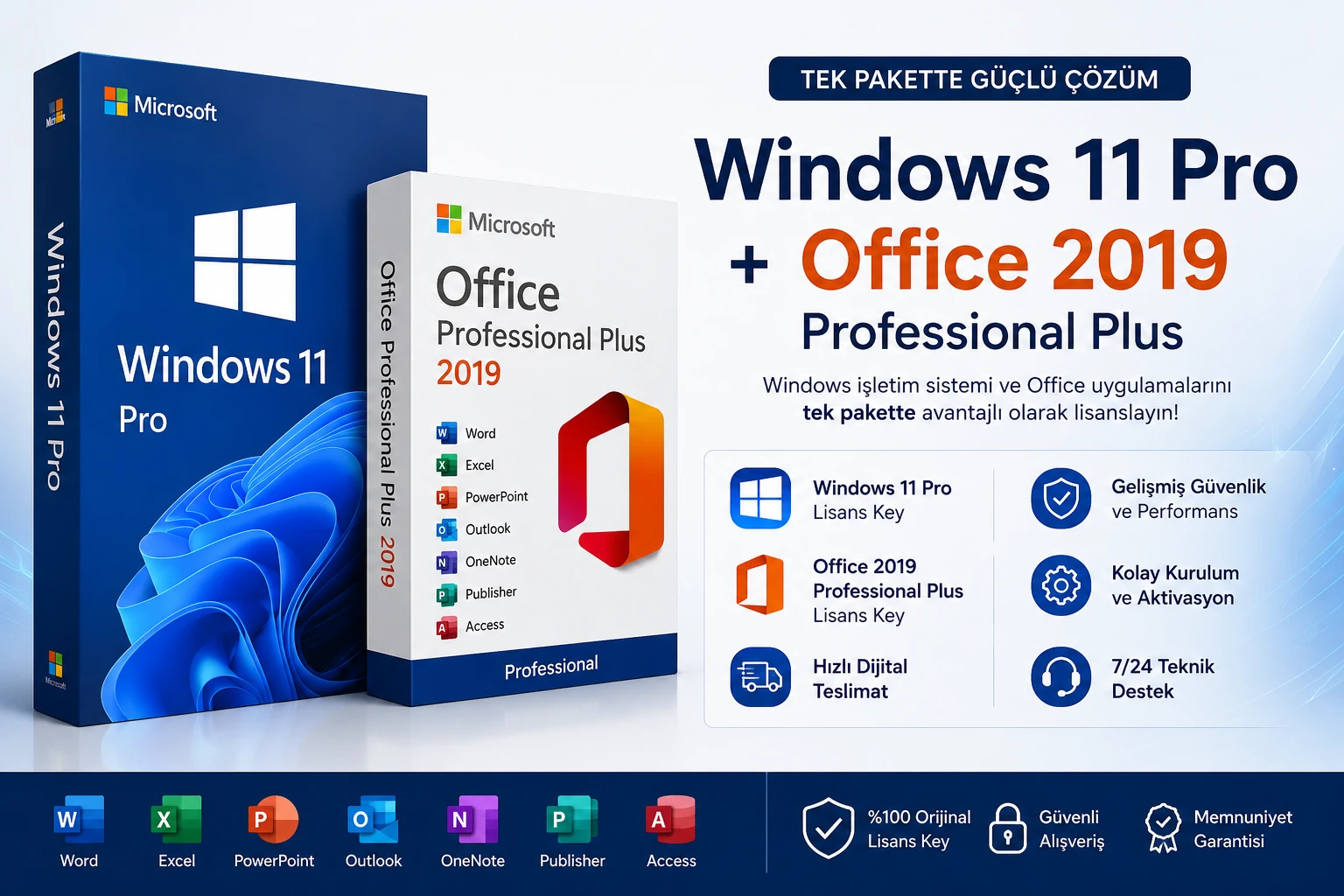 Windows 11 Pro + Office 2019 Professional Plus Dijital Lisans Key