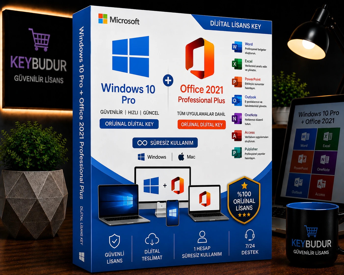 Windows 10 Pro + Office 2021 Professional Plus Dijital Lisans Key