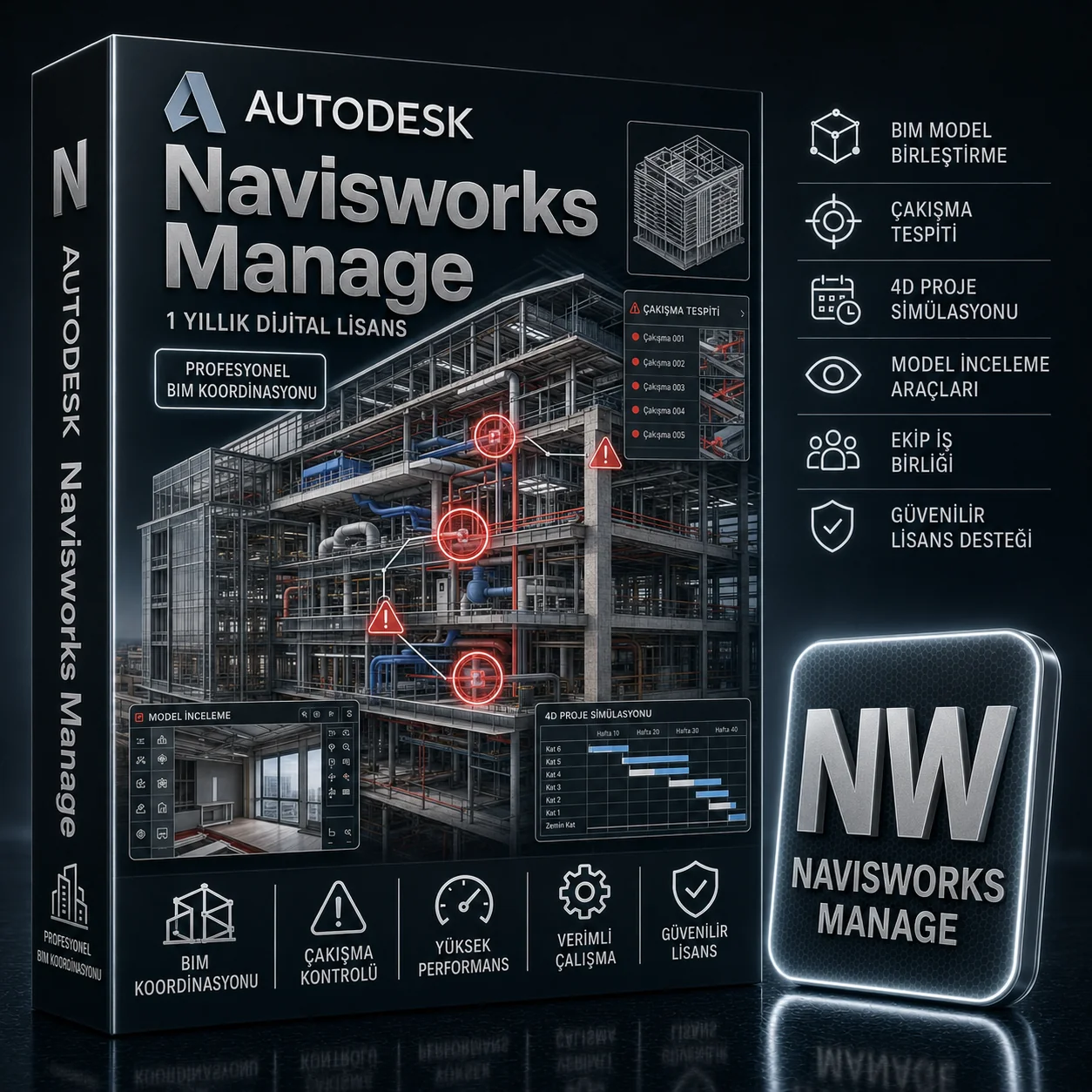 Autodesk Navisworks Manage Lisans Key Satın Al | 1 Yıllık Dijital Lisans