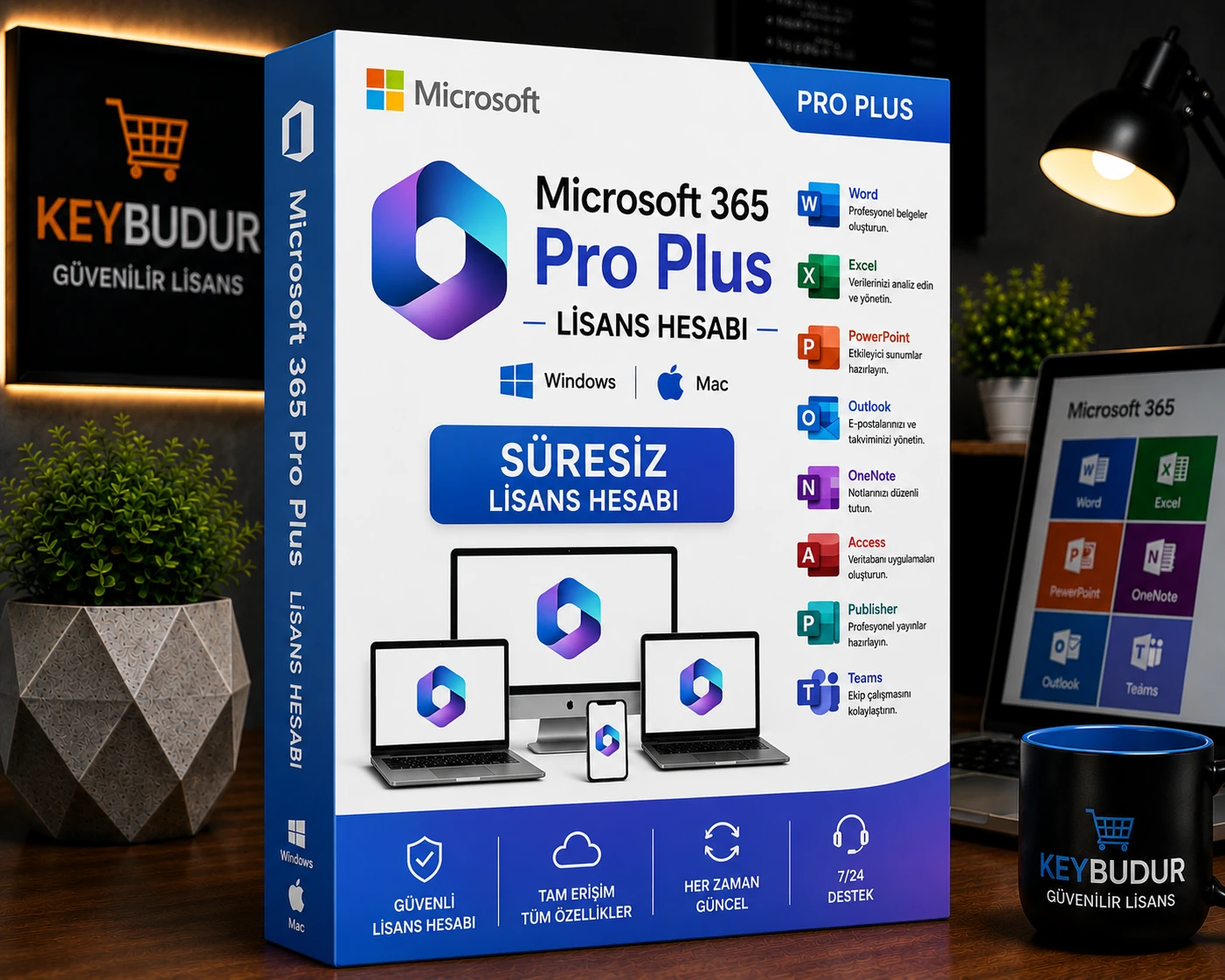 Microsoft 365 Pro Plus Lisans Hesabı | Windows & Mac | Süresiz