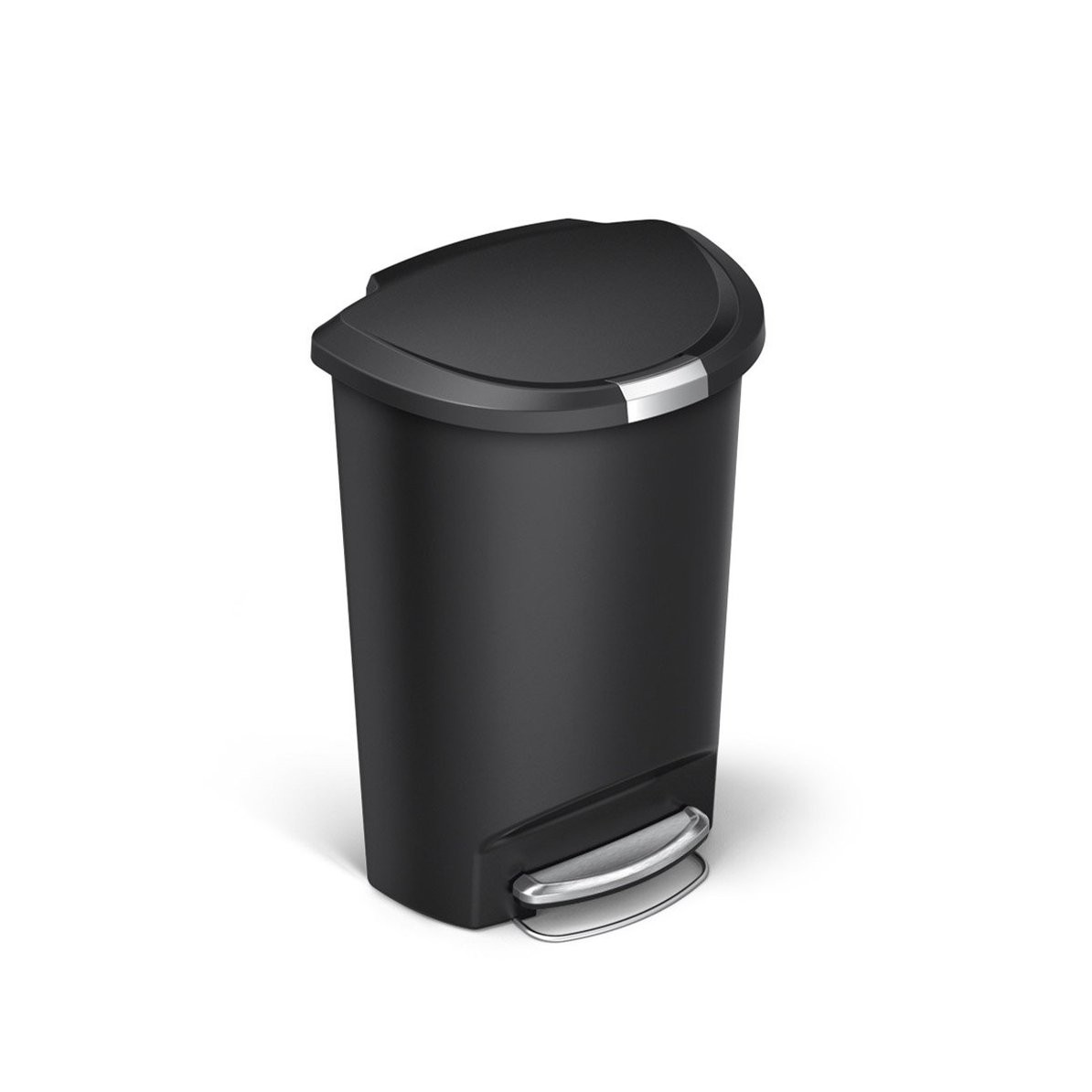 50L Yarım Daire · Pedallı Plastik · Çöp Kutusu - Siyah