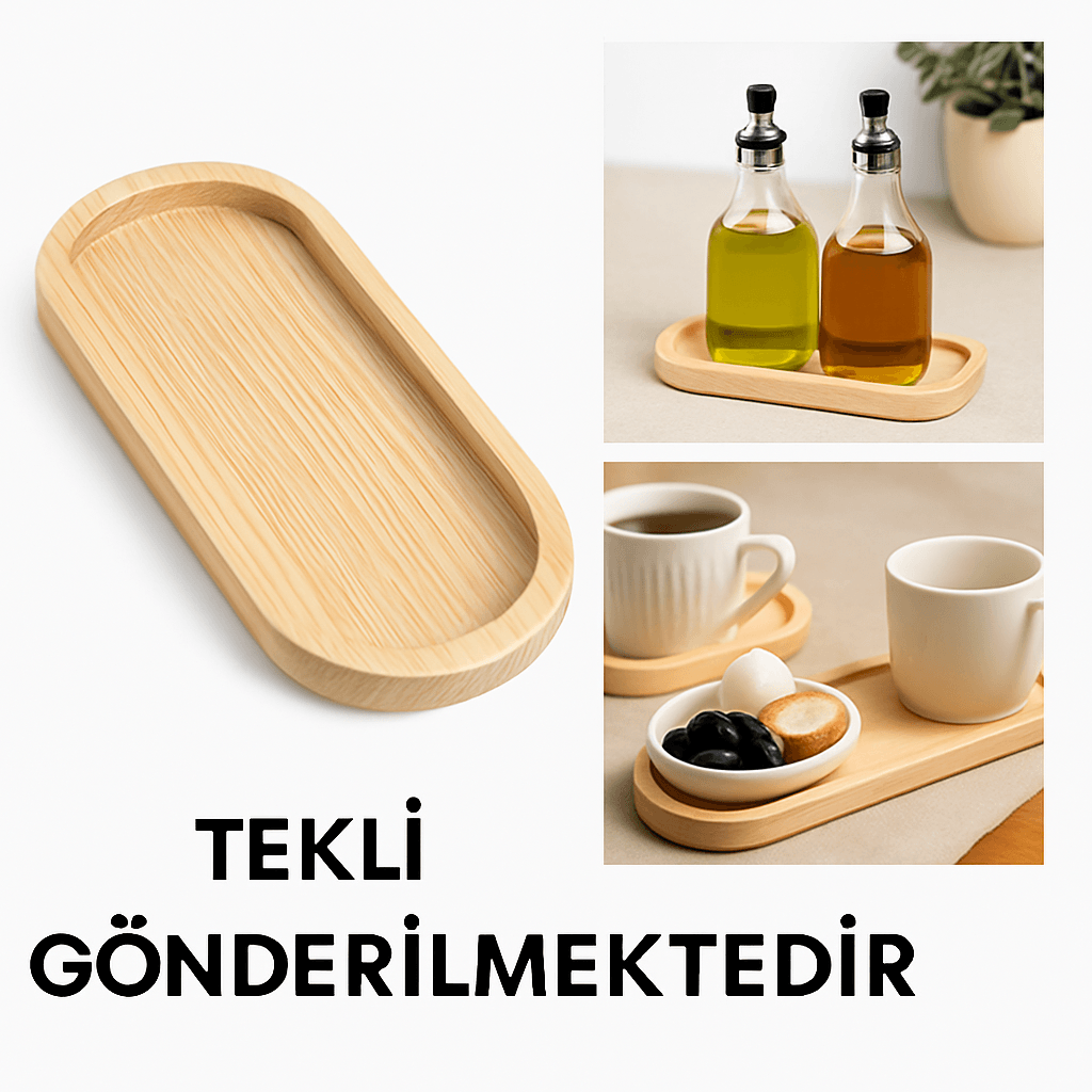 Ahşap Oval Sunum ve Servis Tepsisi | Yağdanlık Altlığı