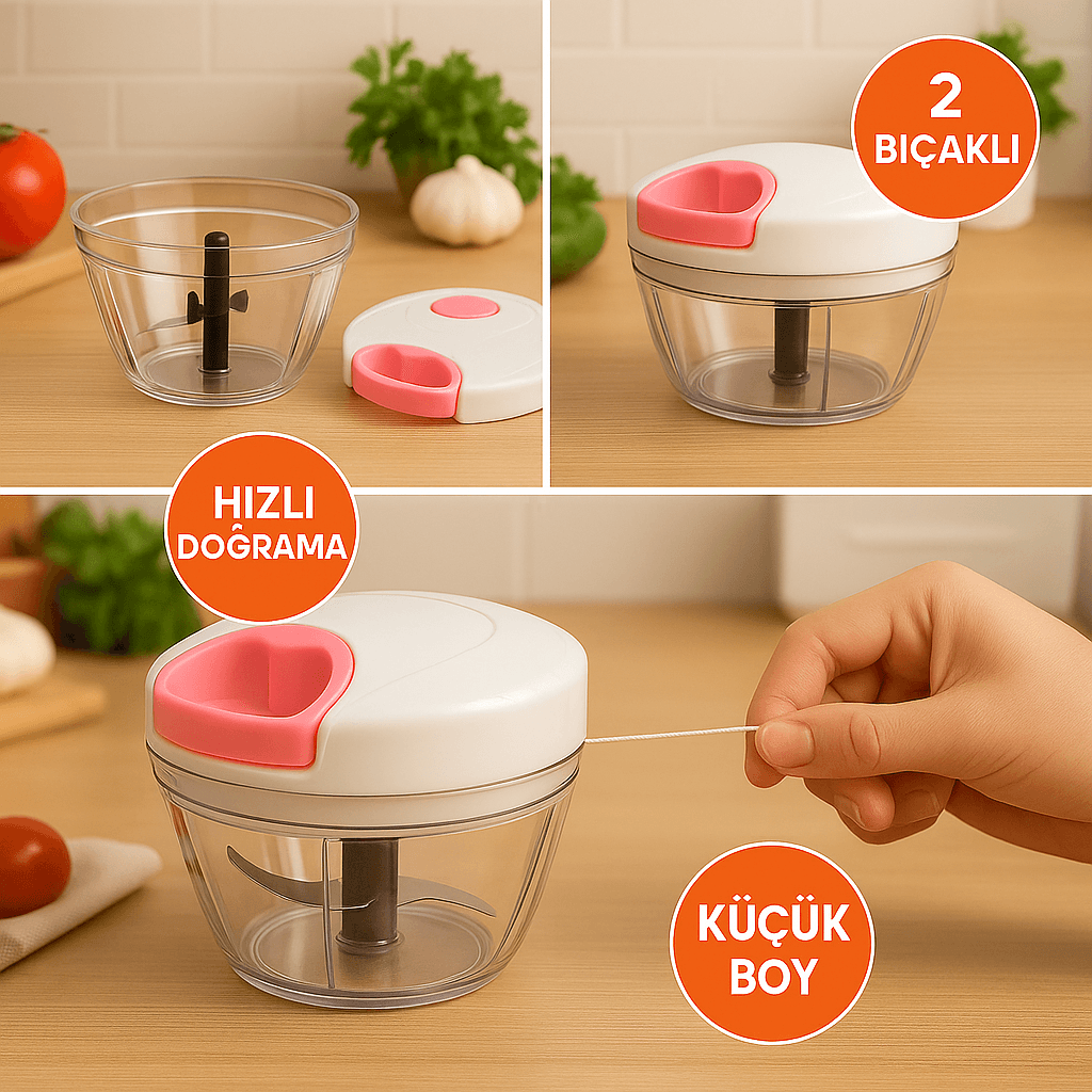 Küçük İpli Soğan Rondo – Pratik Soğan Kesme ve Doğrama Aparatı (2 Boy)