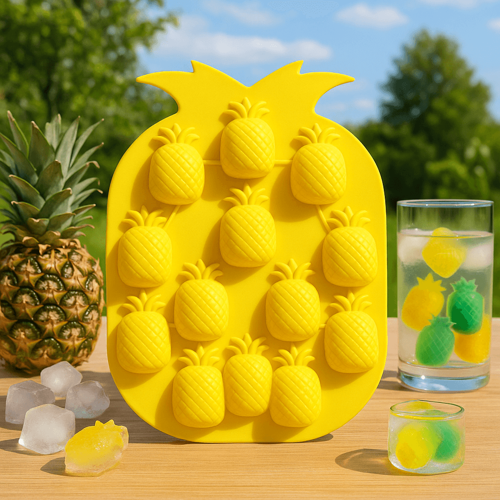 Pratik Ananas Şeklinde Silikon Buz Kalıbı | Silikon Yapışmaz Buzluk Ananas Buz Kalıbı