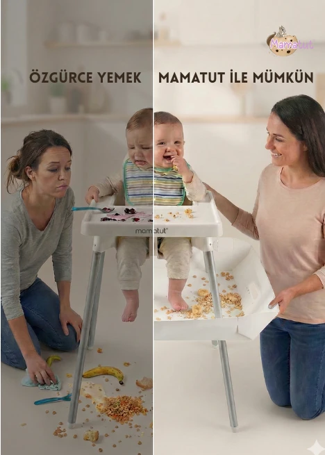 MAMATUT | Baby Plus Pizza Uyumlu Mama Tutucu | Dökülen Yemekleri Tutar