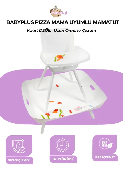 MAMATUT | Baby Plus Pizza Uyumlu Mama Tutucu | Dökülen Yemekleri Tutar