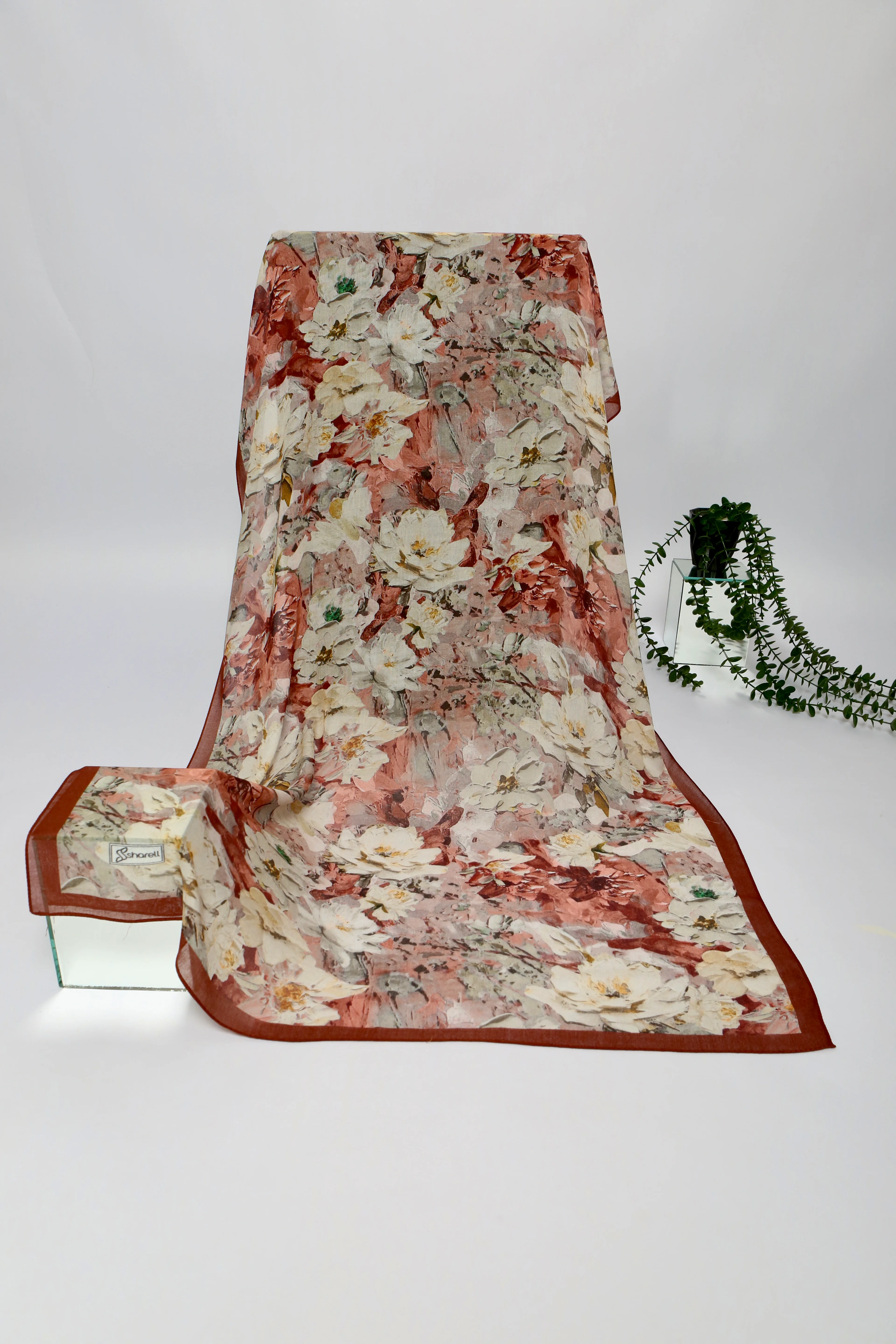 BOTANİCA DESEN RAMİ ŞAL GÜL KURUSU