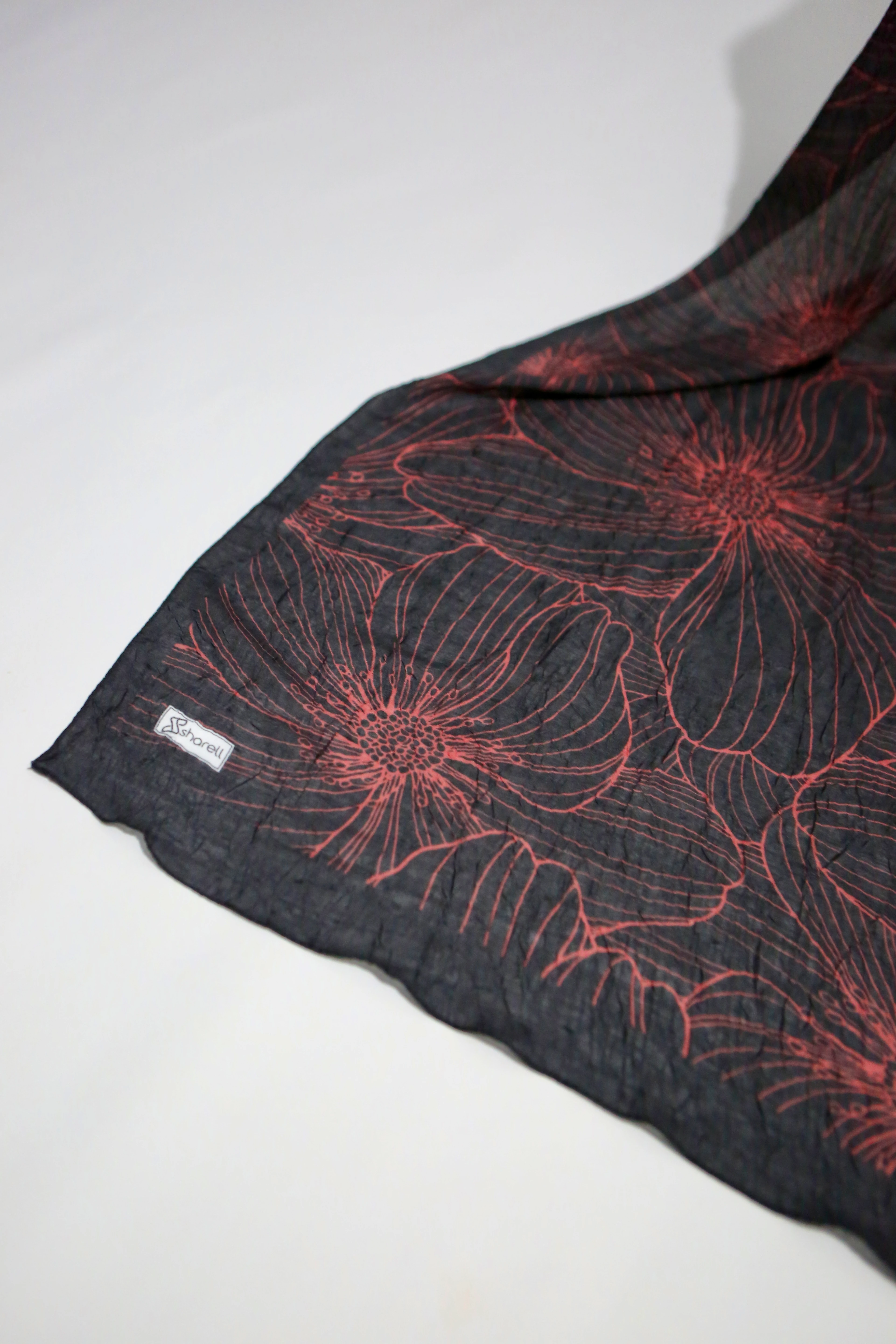 SERAFLORA DESEN BAMBU KRAŞ ŞAL SİYAH KIRMIZI