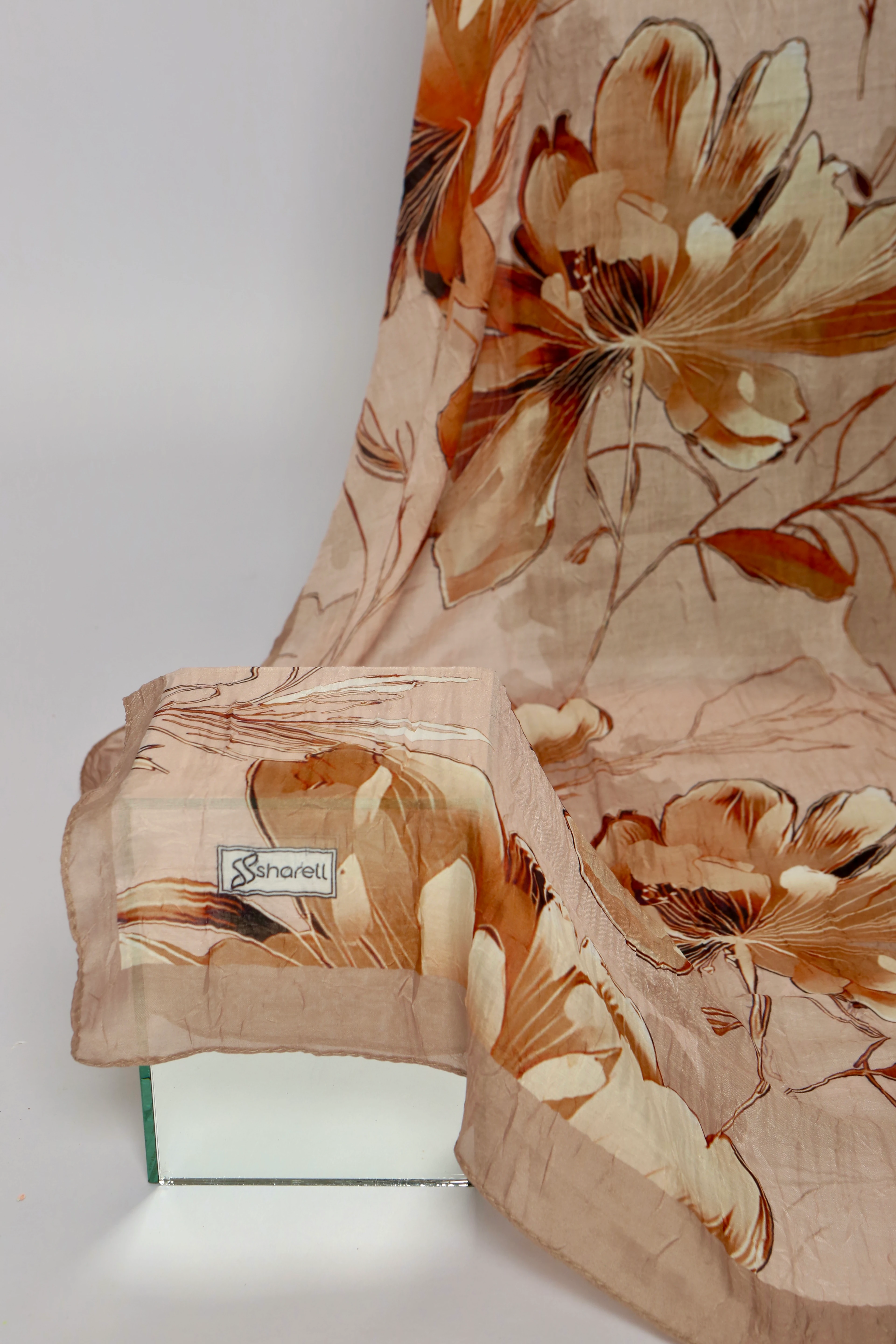 FLORA DESEN BAMBU KRAŞ ŞAL KARAMEL BEJ