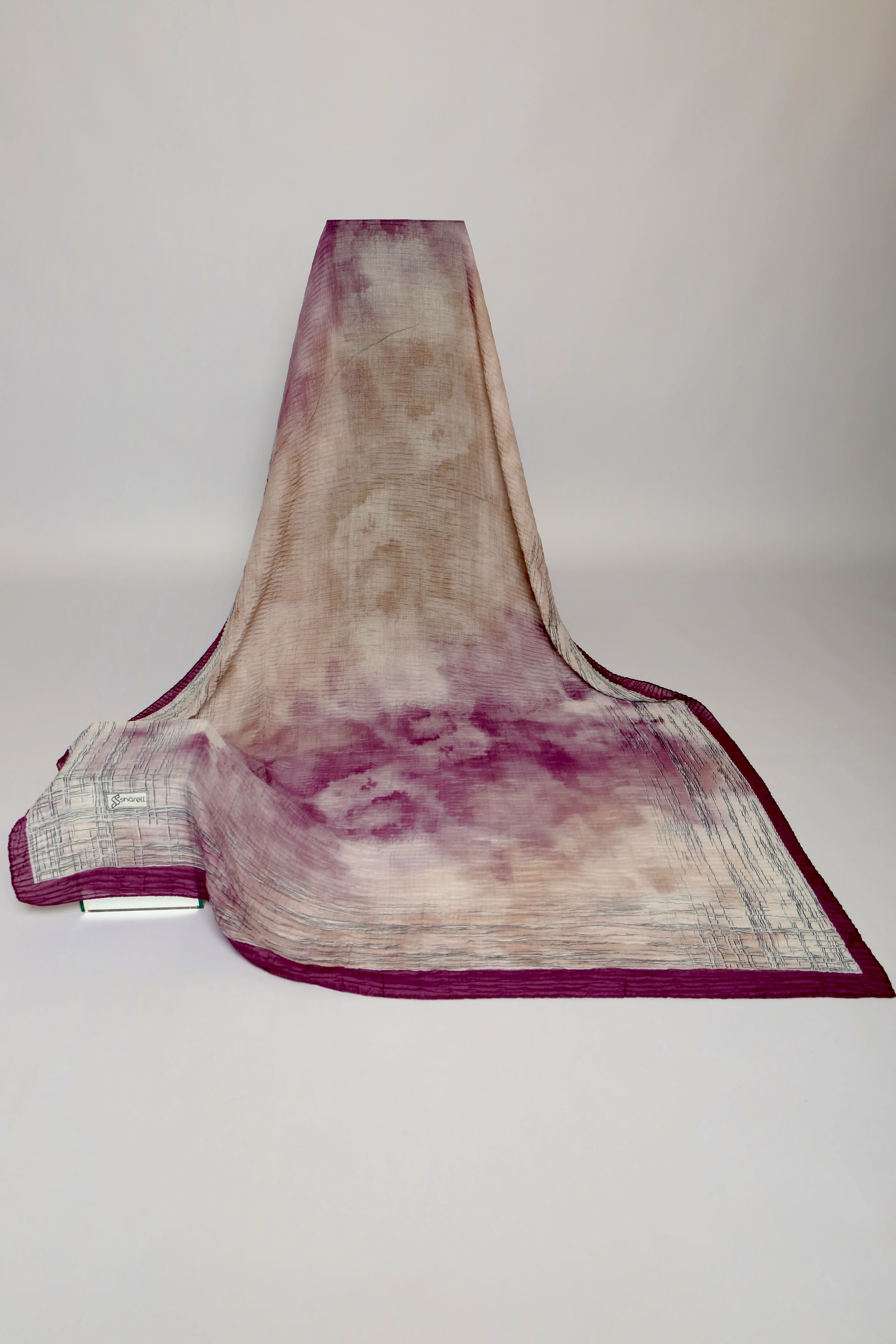 LUMEN DESEN MÜSLİN ŞAL PUDRA BEJ