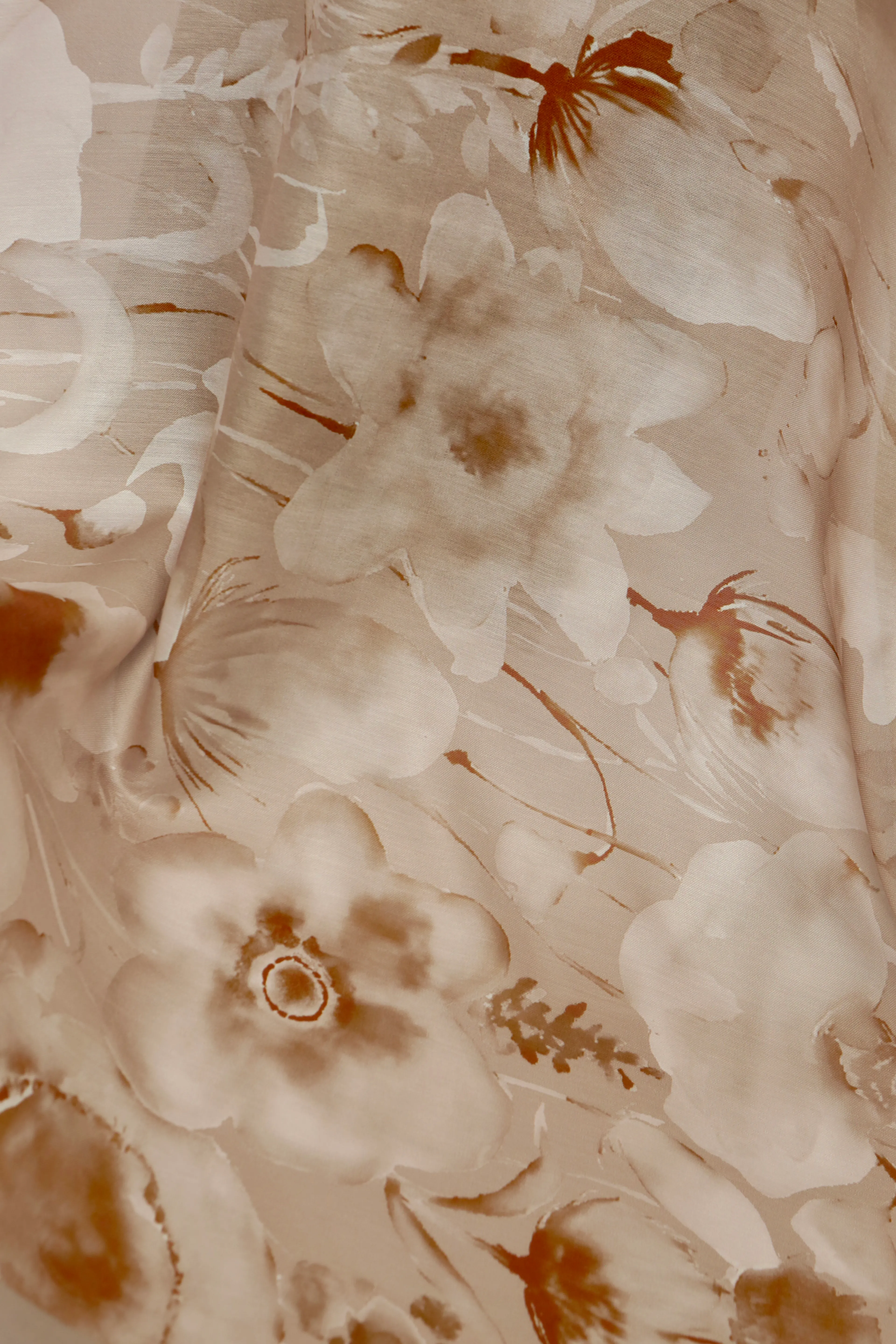 AQUARELLE DESEN SOFT ŞAL ALTIN KAHVE