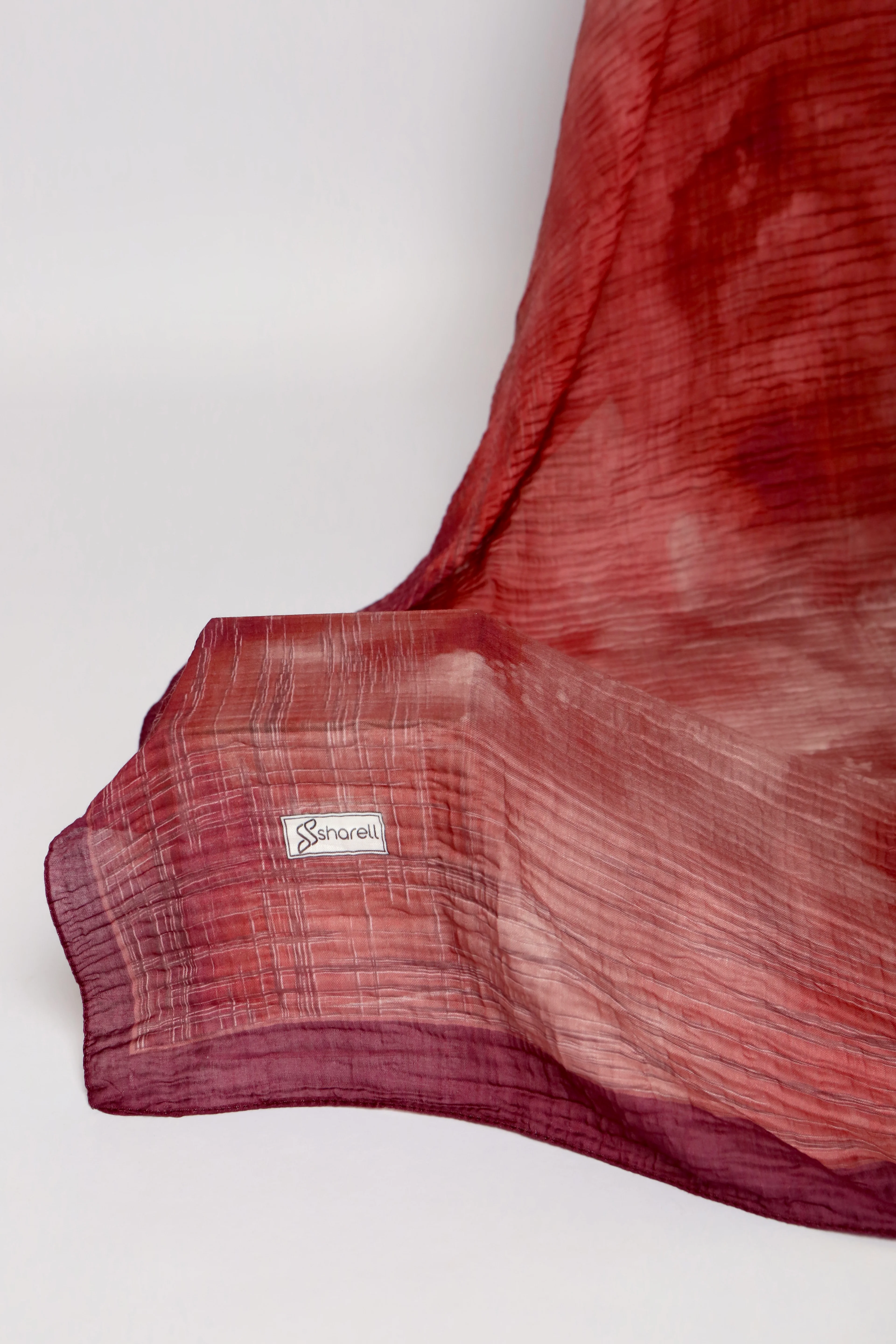 LUMEN DESEN MÜSLİN ŞAL BORDO