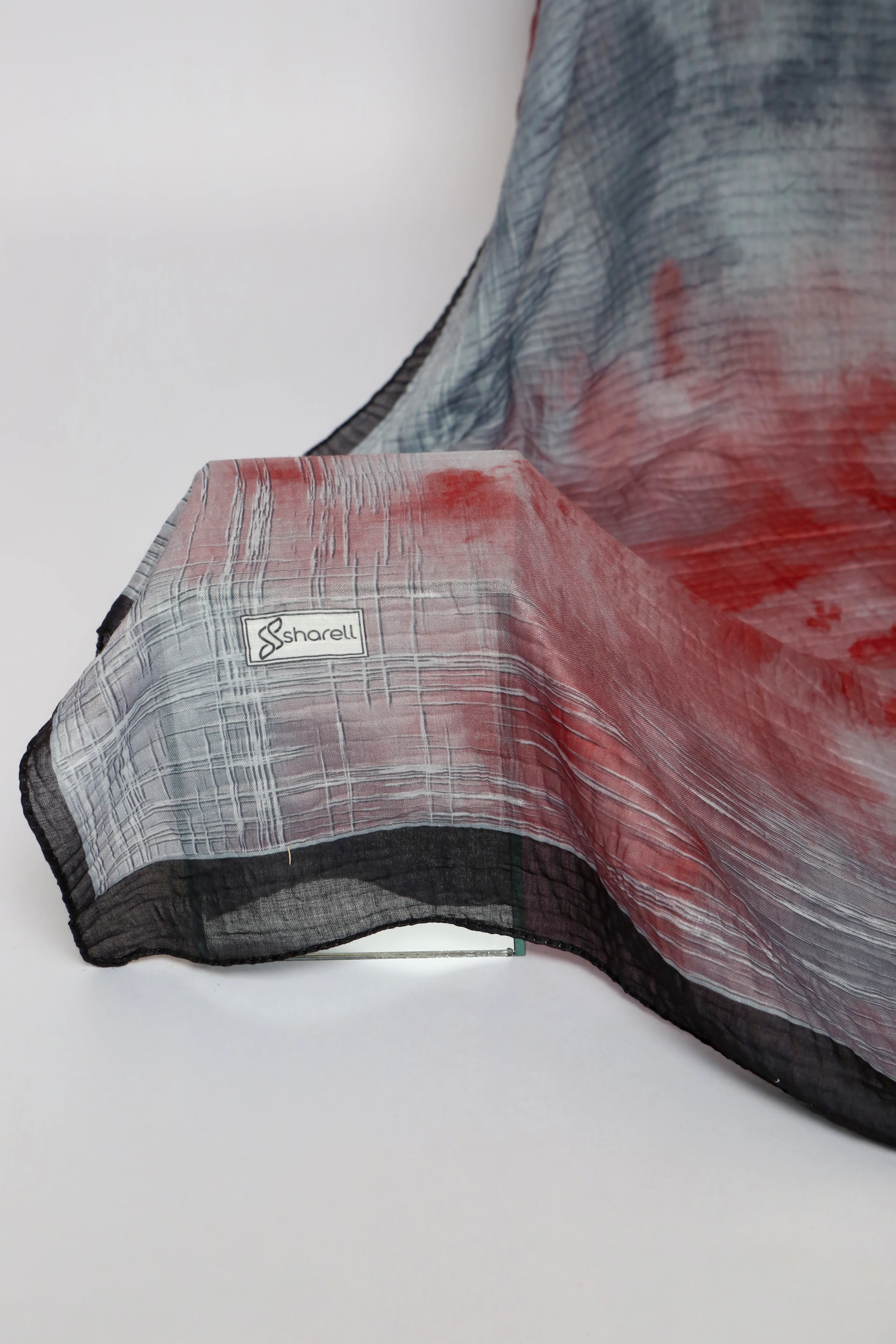 LUMEN DESEN MÜSLİN ŞAL FÜME GRİ