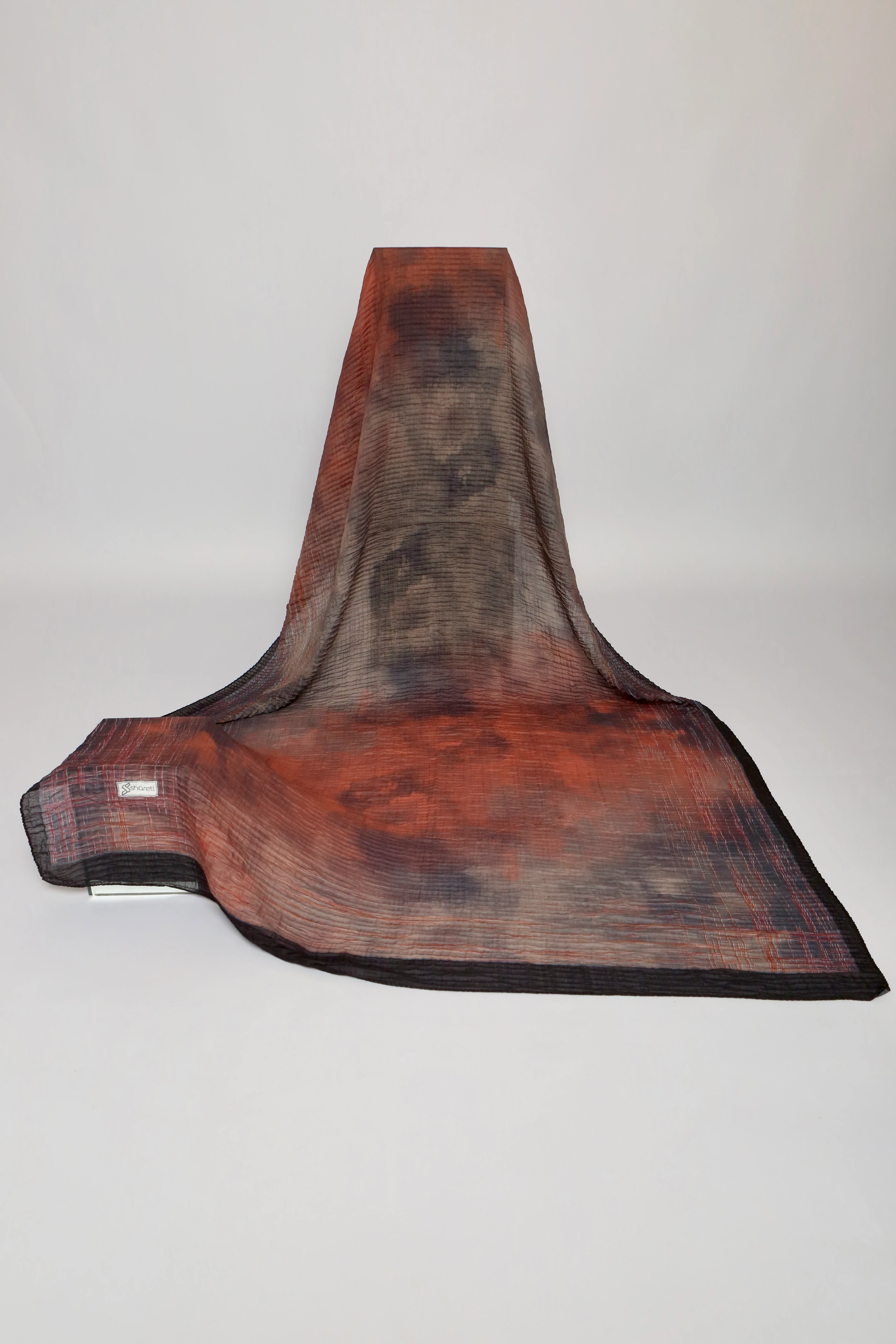 LUMEN DESEN MÜSLİN ŞAL FÜME YANIK TURUNCU