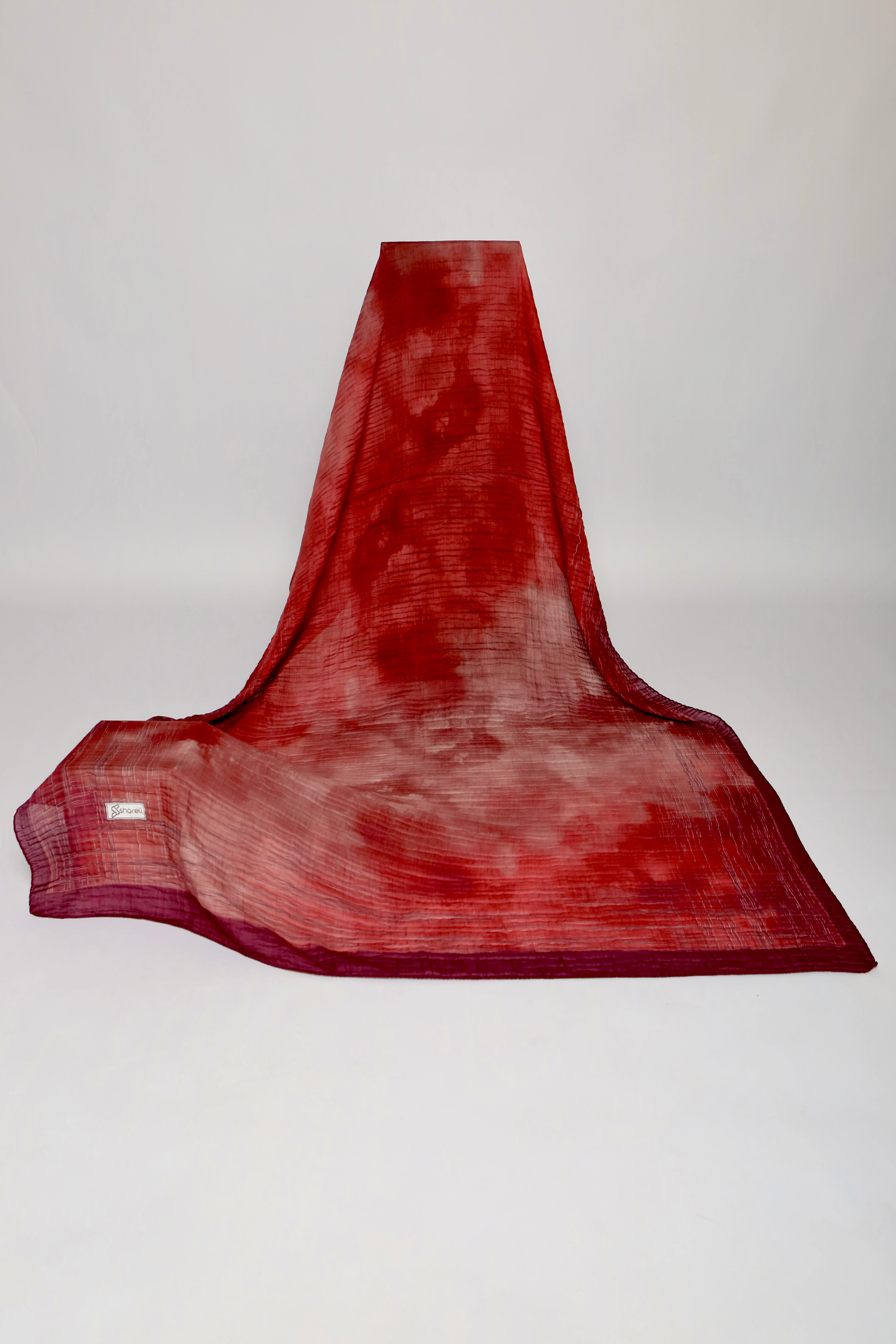 LUMEN DESEN MÜSLİN ŞAL BORDO