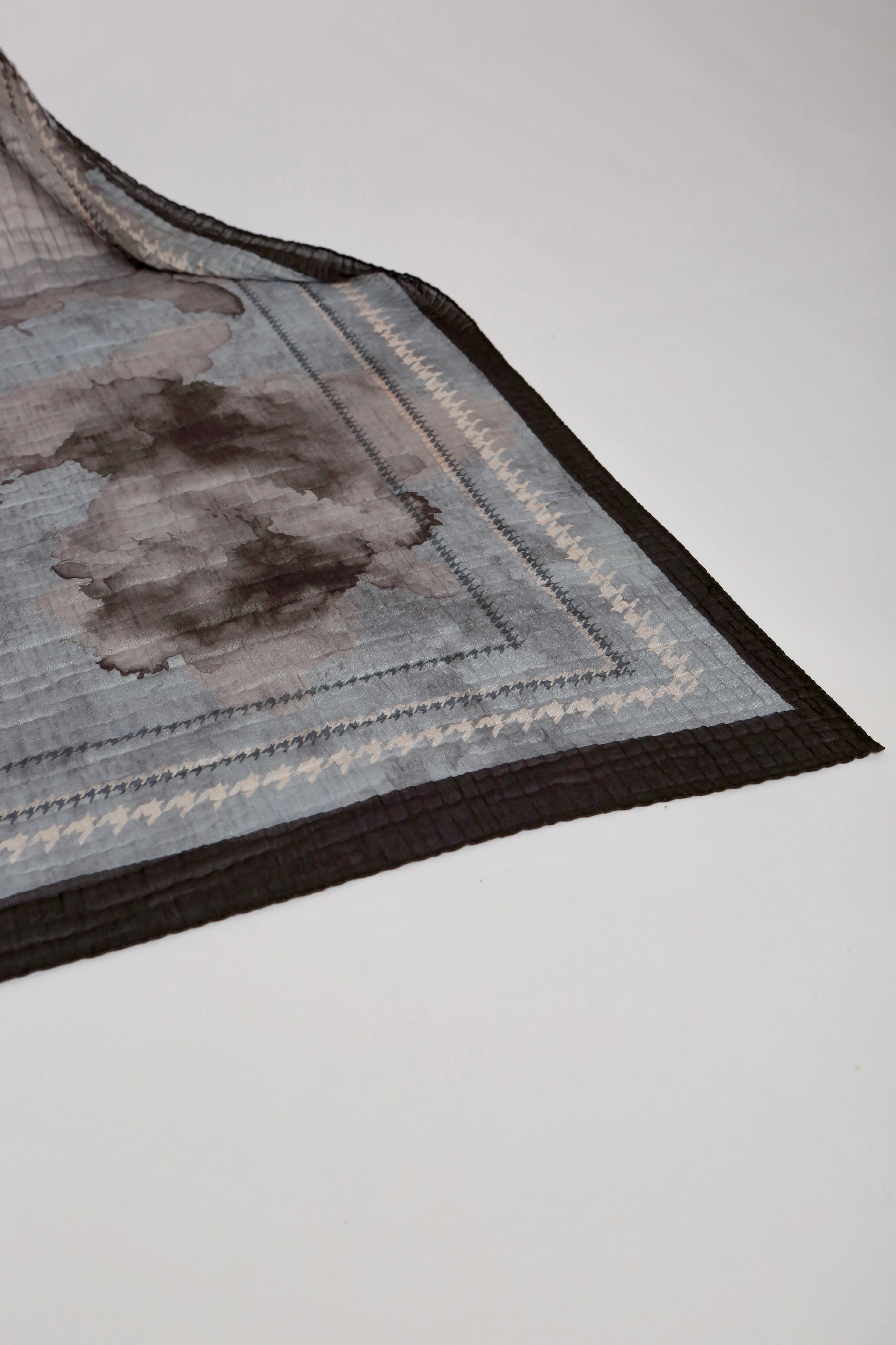 SOLARE DESEN MÜSLİN ŞAL SİYAH