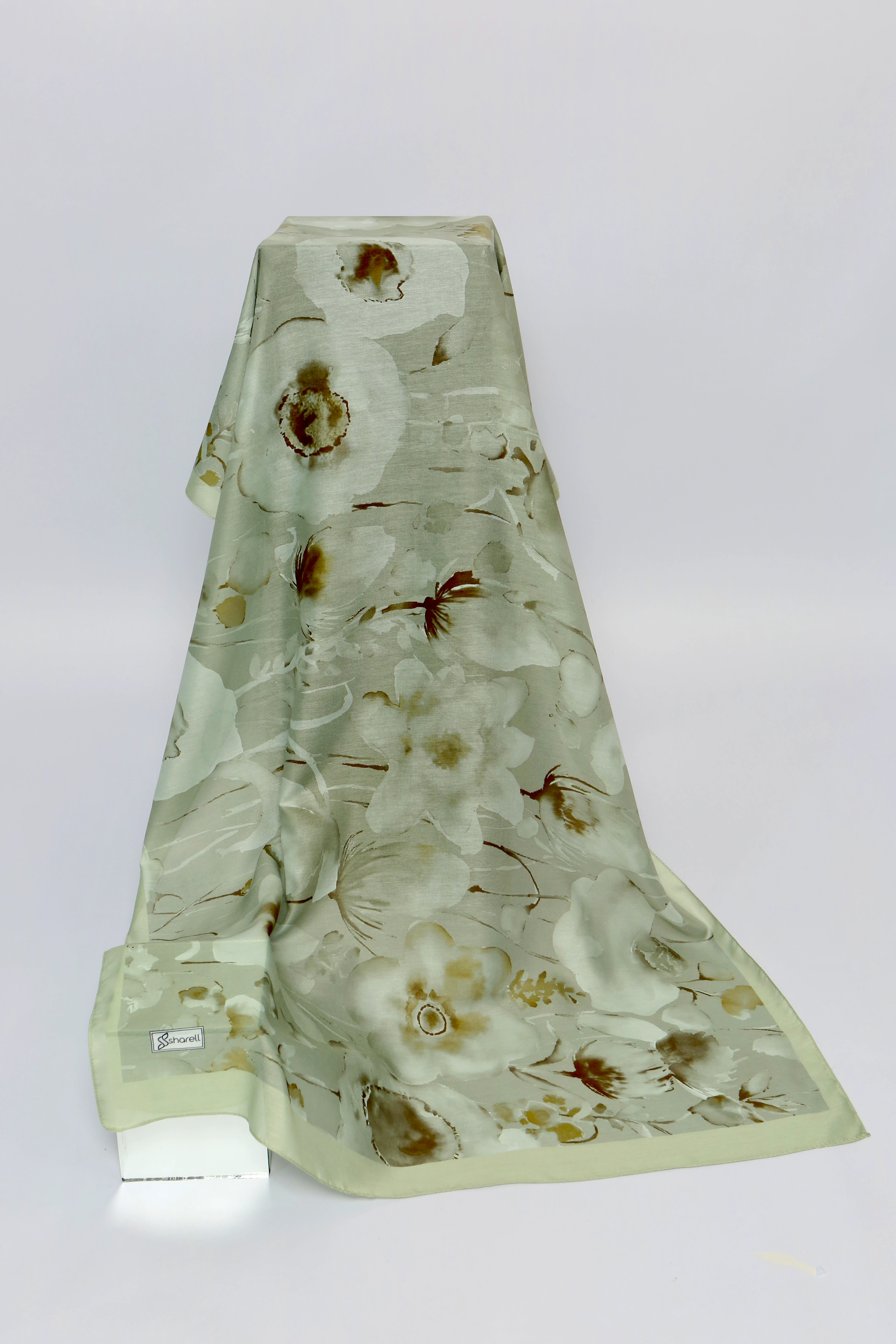 AQUARELLE DESEN SOFT ŞAL SOFT YEŞİL