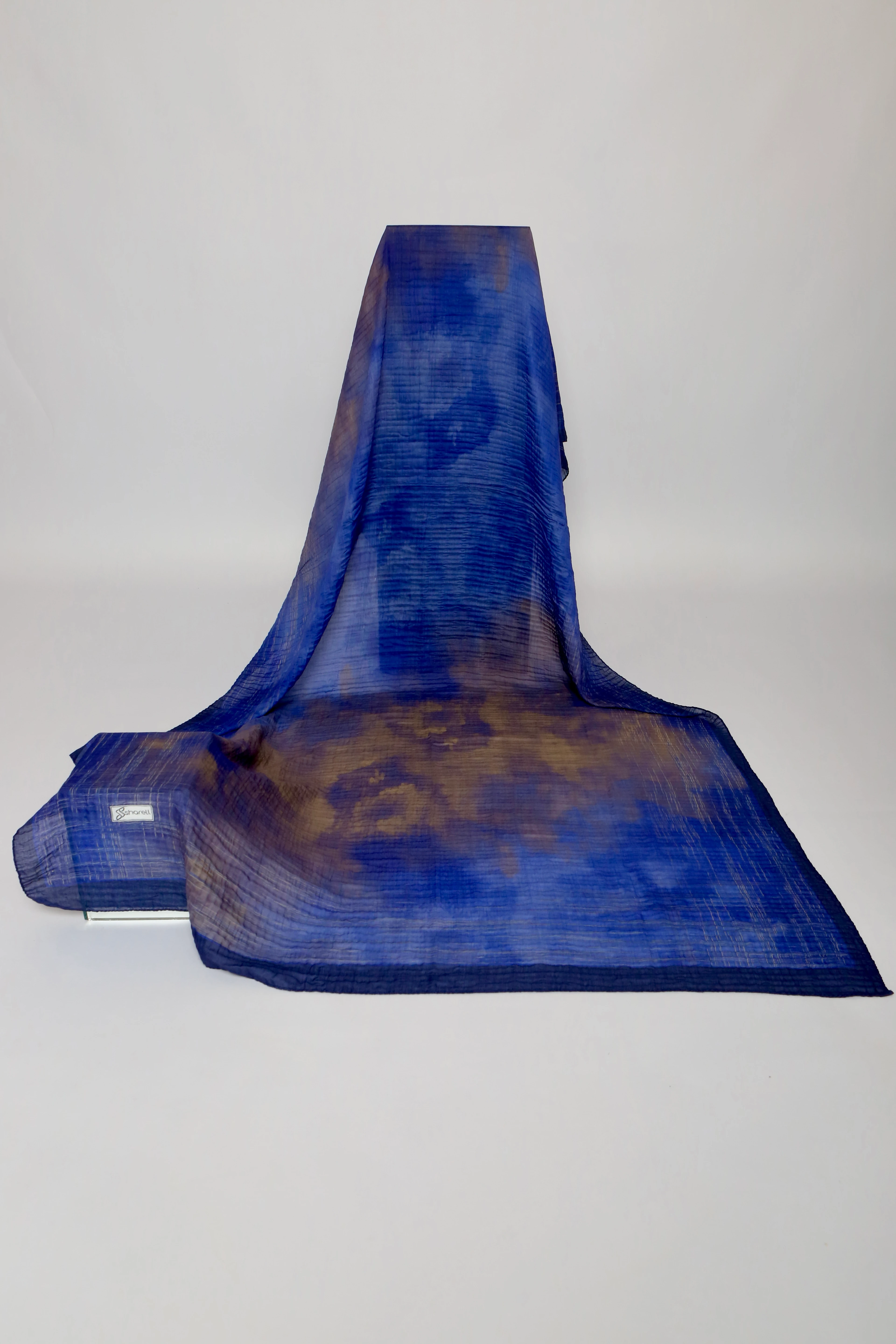 LUMEN DESEN MÜSLİN ŞAL KOBALT MAVİ