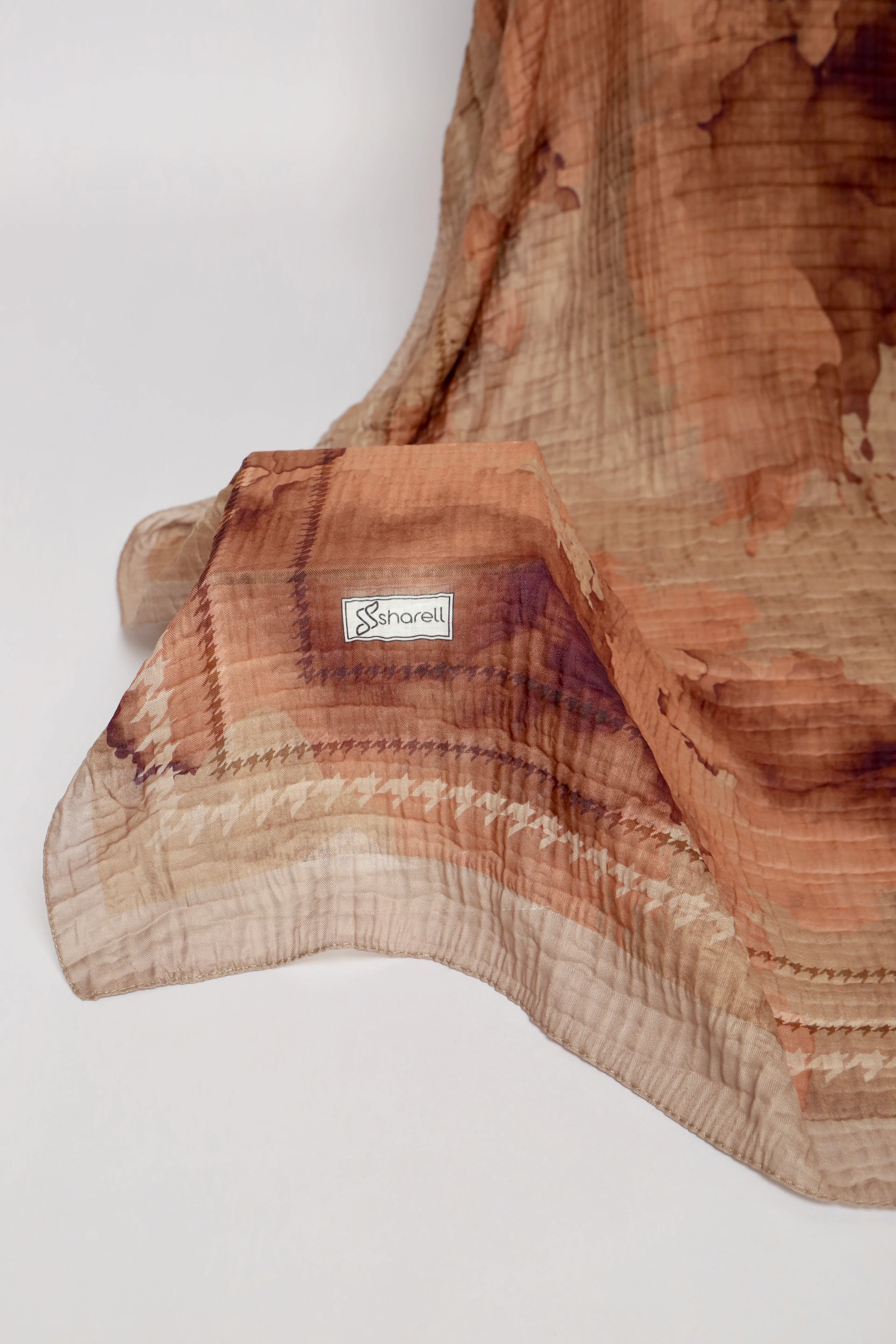 SOLARE DESEN MÜSLİN ŞAL SÜTLÜ KAHVE