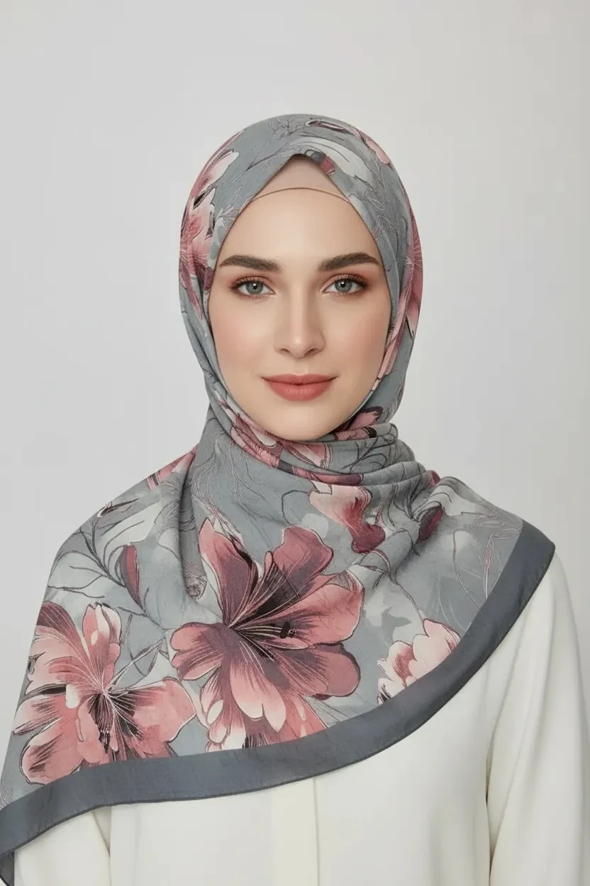 FLORA DESEN BAMBU KRAŞ ŞAL GRİ GÜL KURUSU