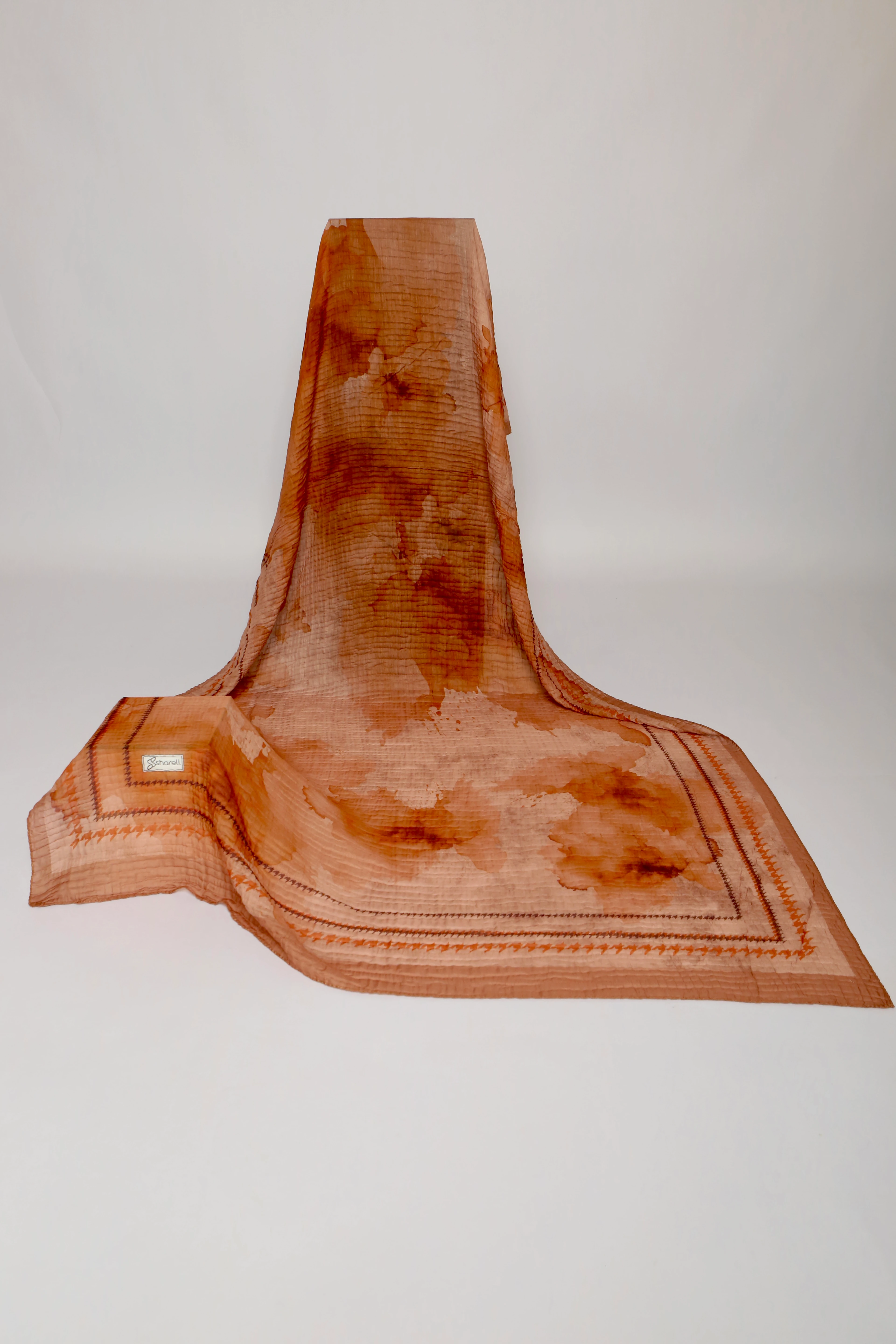 SOLARE DESEN MÜSLİN ŞAL TURUNCU KAHVE