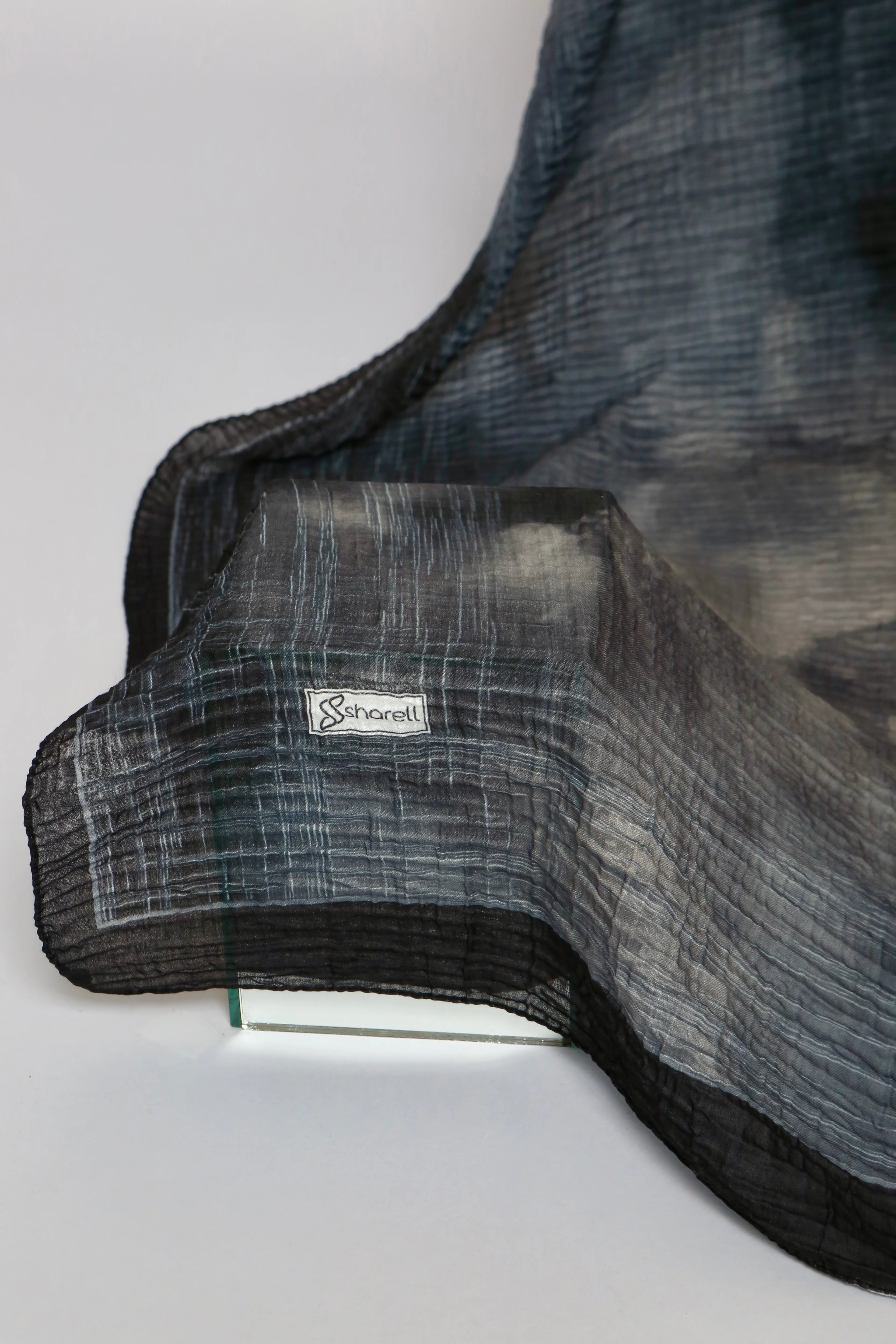 LUMEN DESEN MÜSLİN ŞAL SİYAH