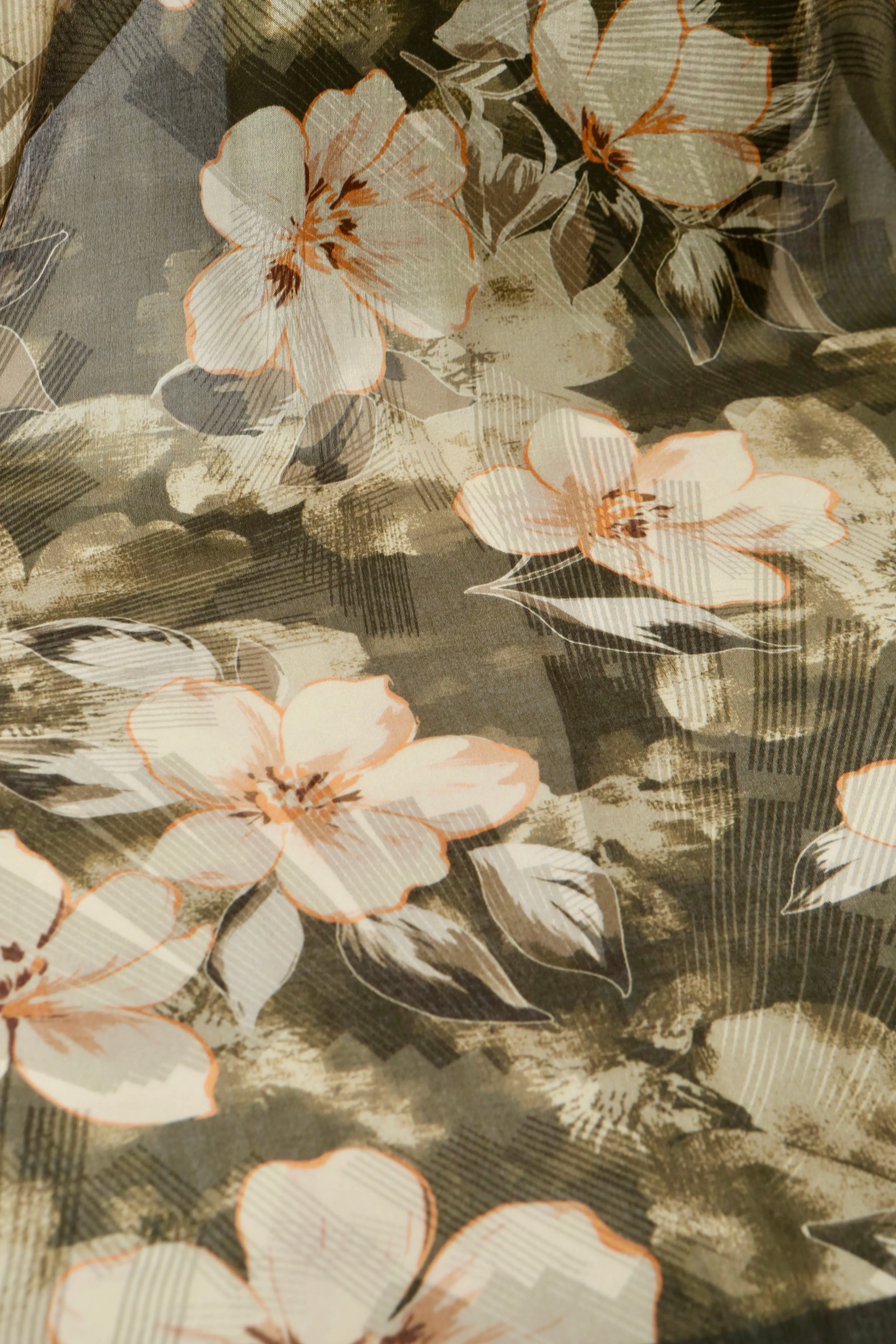 ELYSİA DESEN RAMİ ŞAL ZEYTİN YEŞİLİ