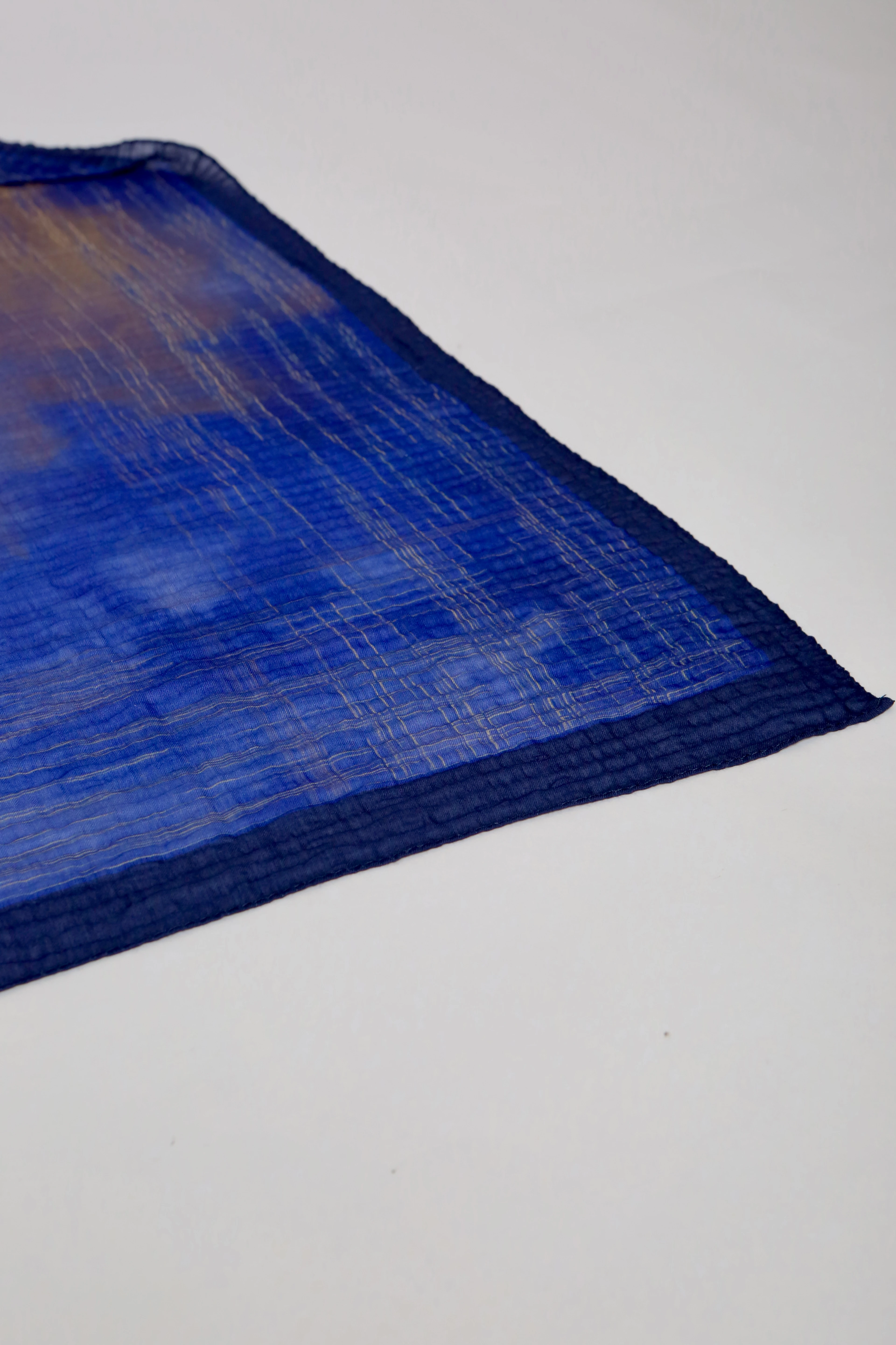 LUMEN DESEN MÜSLİN ŞAL KOBALT MAVİ