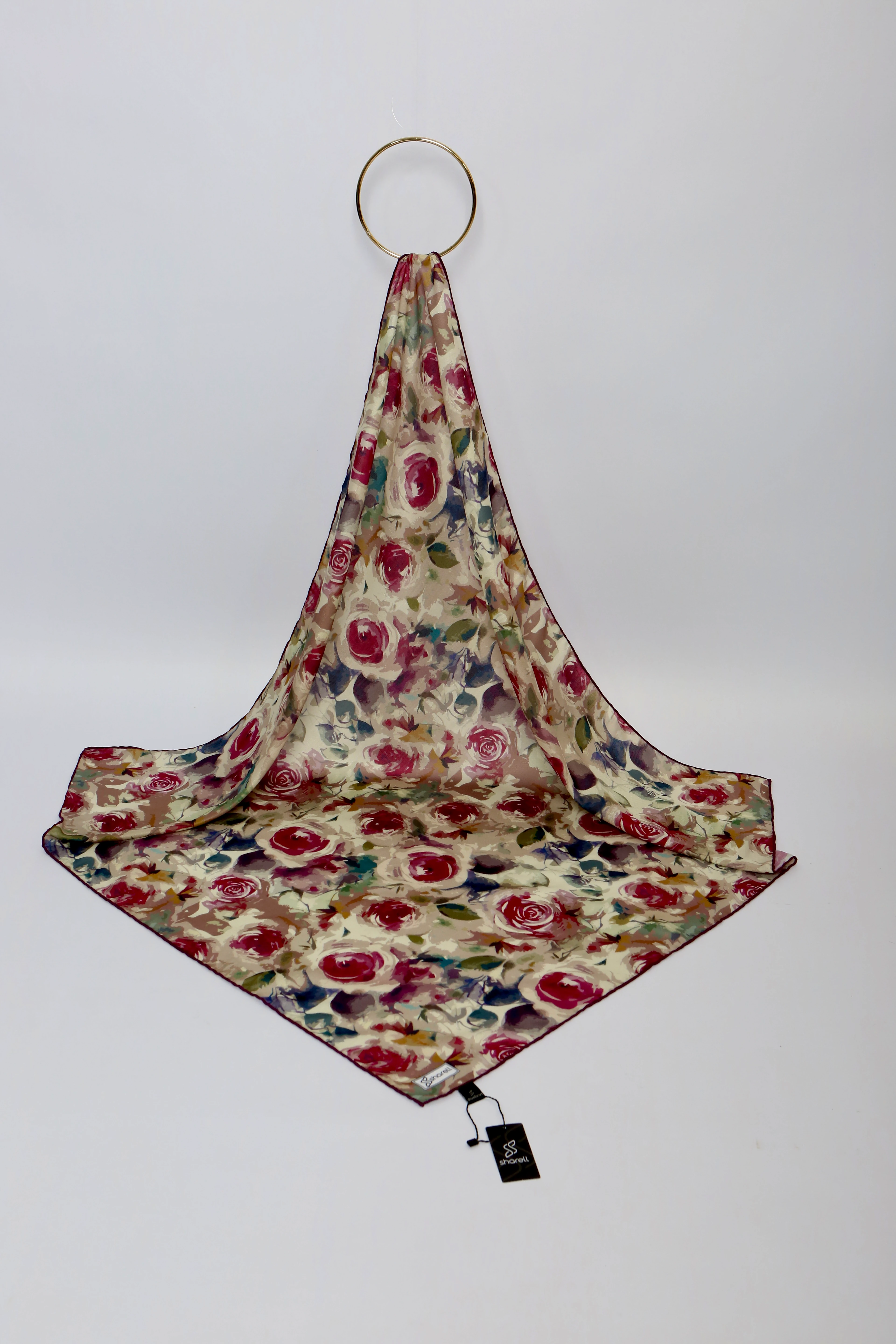 DE MORE EŞARP ROSE SERİSİ KREM BORDO