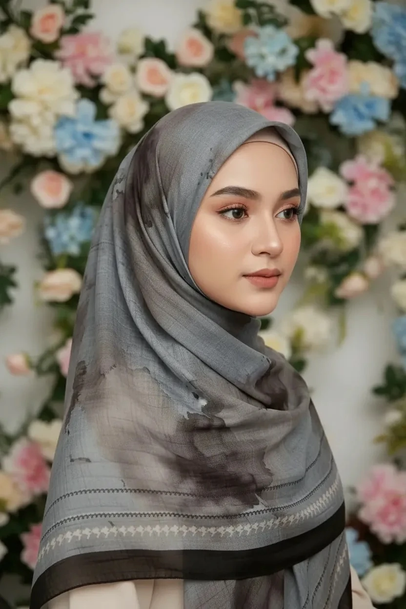 SOLARE DESEN MÜSLİN ŞAL SİYAH