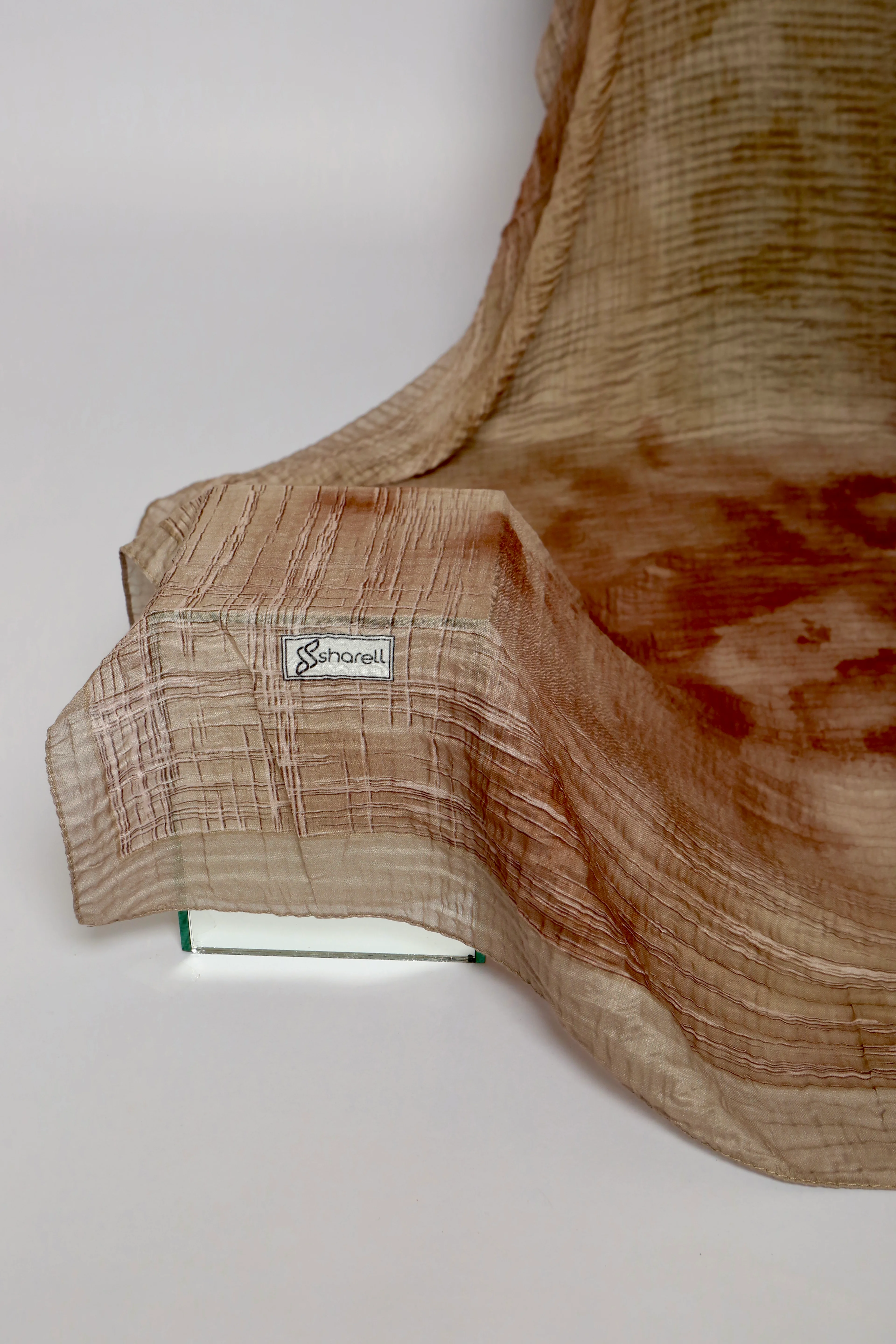 LUMEN DESEN MÜSLİN ŞAL KOYU BEJ