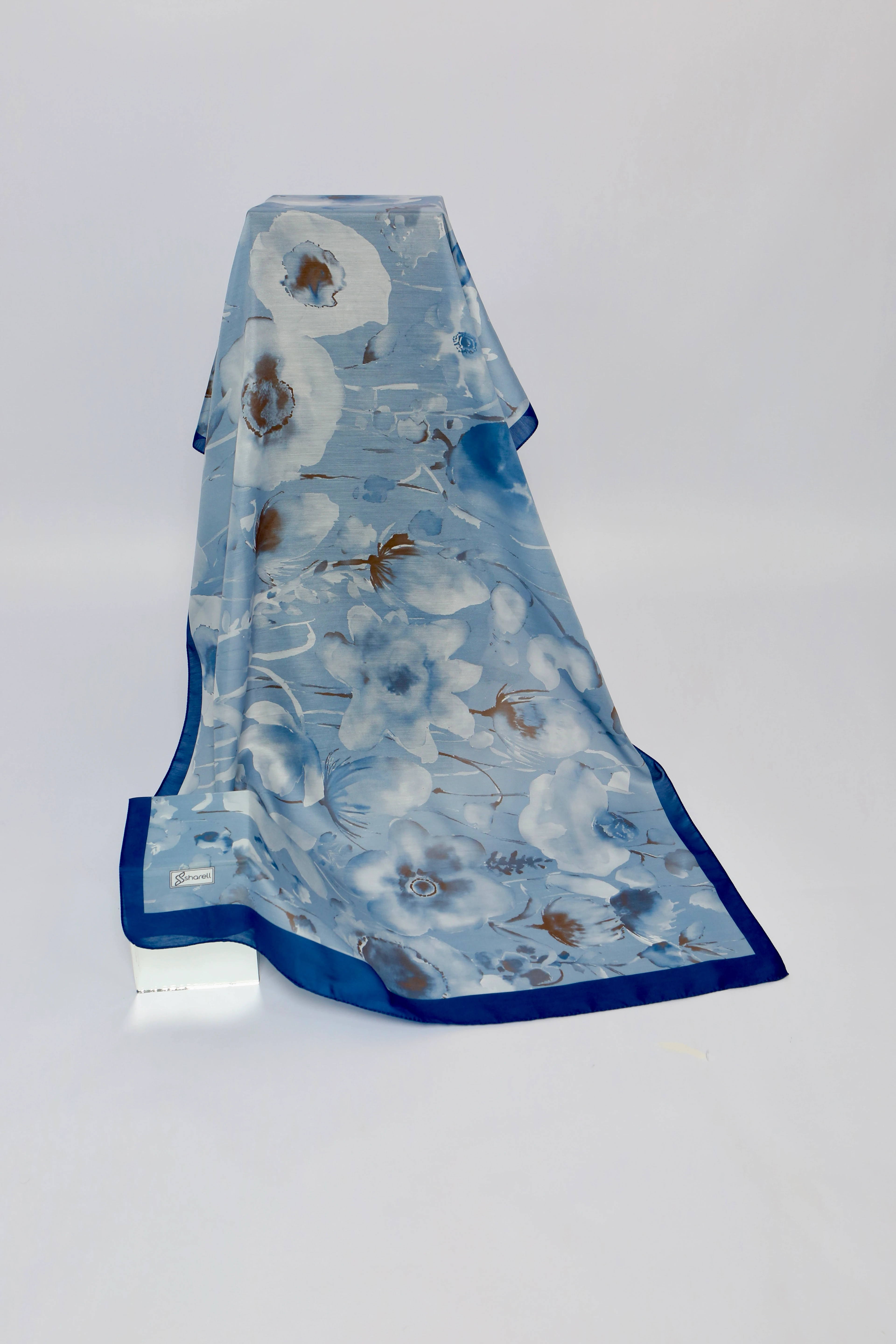 AQUARELLE DESEN SOFT ŞAL GÖKYÜZÜ MAVİSİ