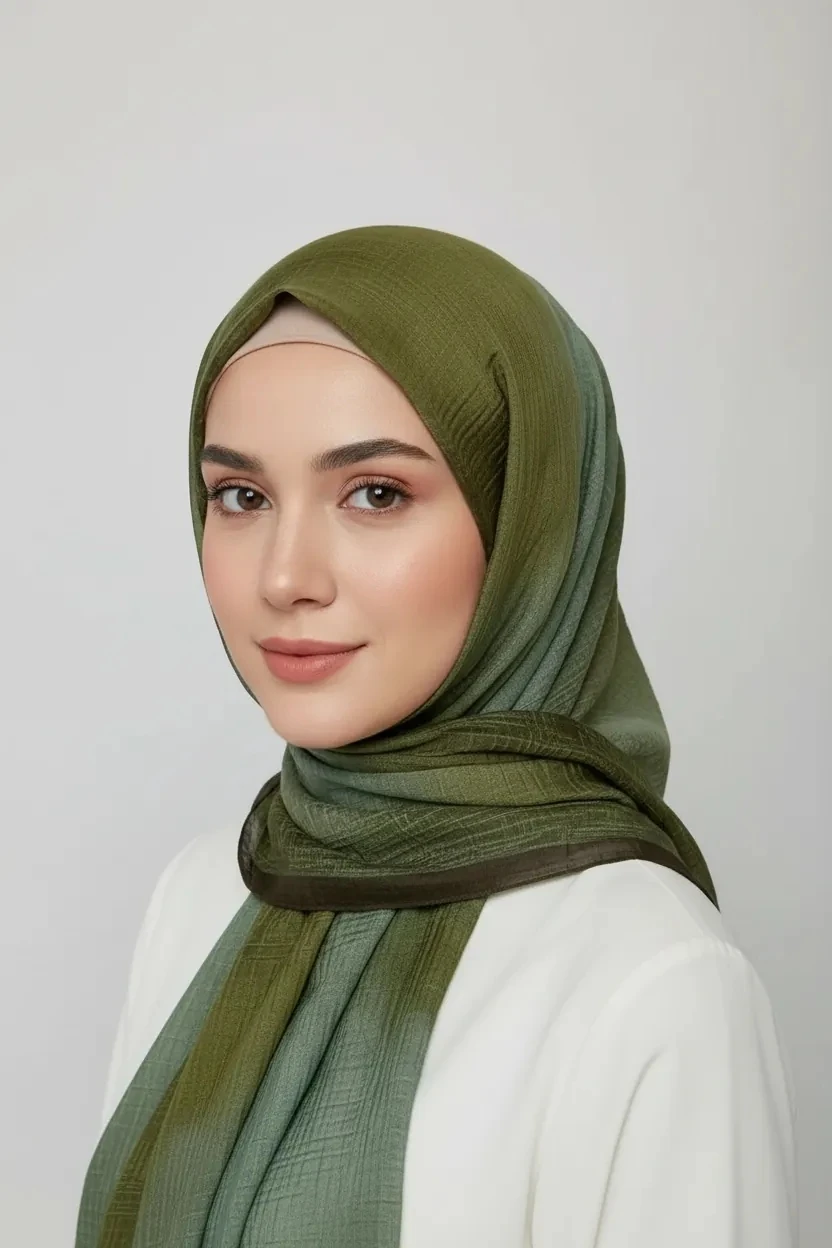 LUMEN DESEN MÜSLİN ŞAL HAKİ