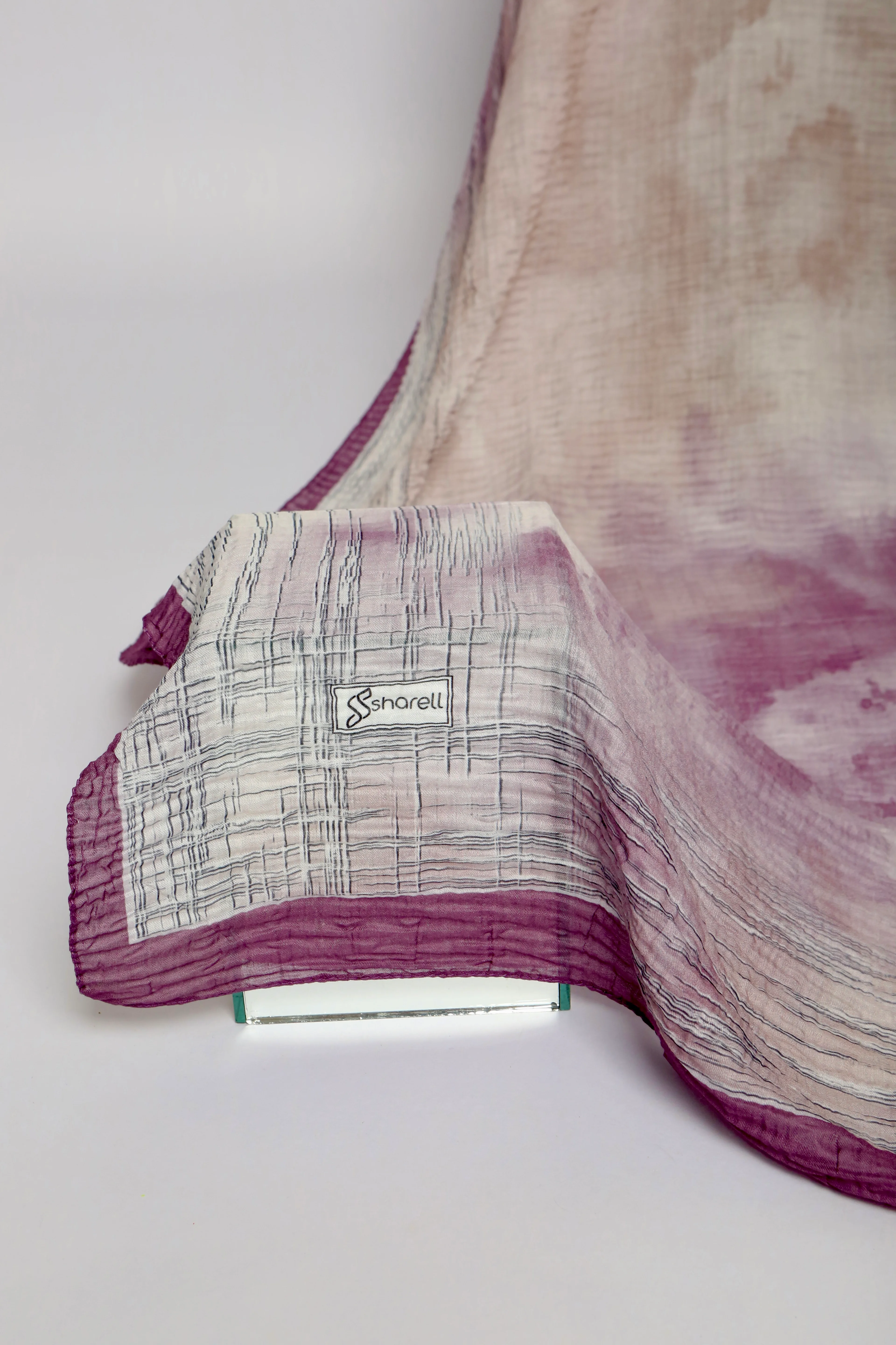 LUMEN DESEN MÜSLİN ŞAL PUDRA BEJ