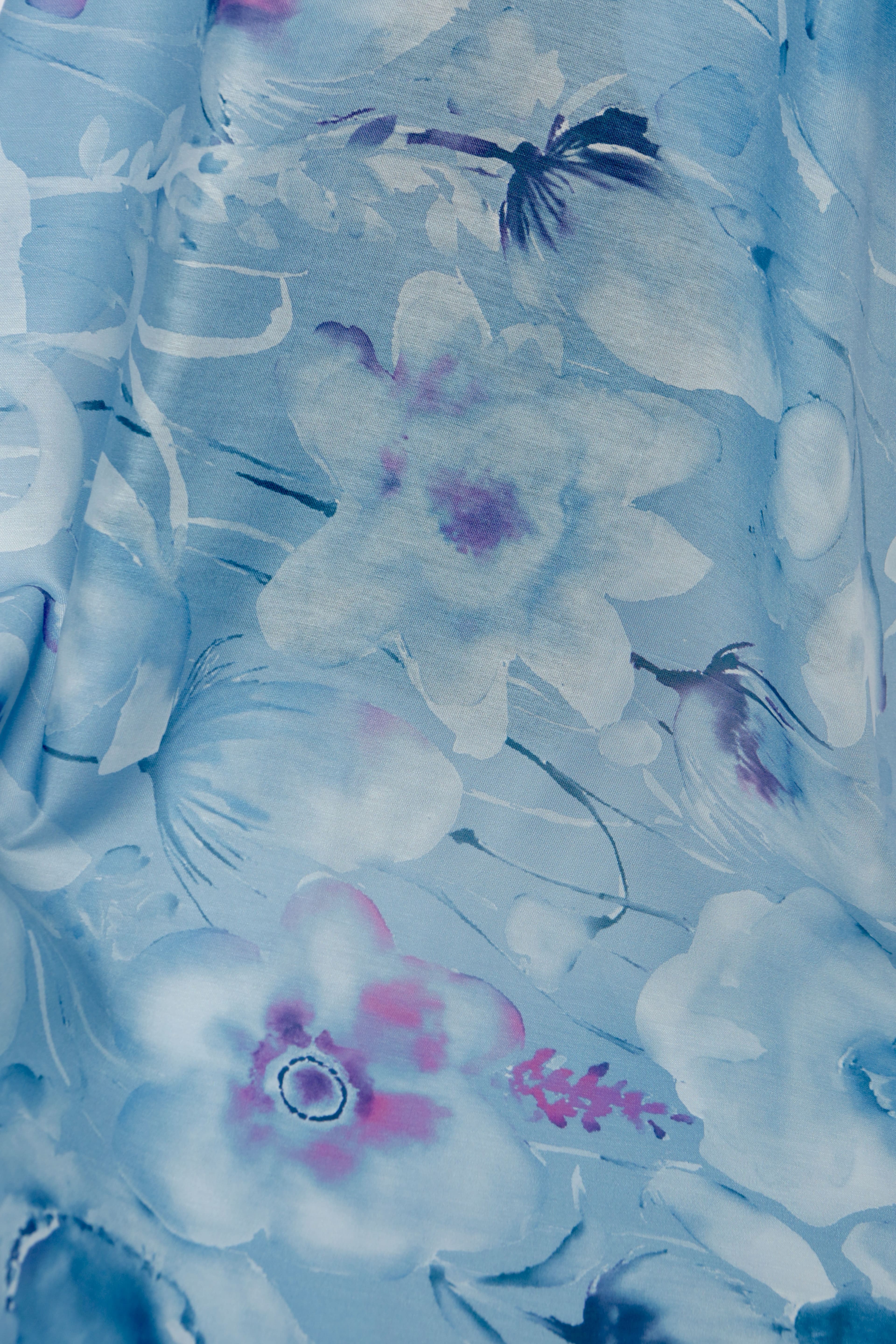 AQUARELLE DESEN SOFT ŞAL BUZ MAVİSİ