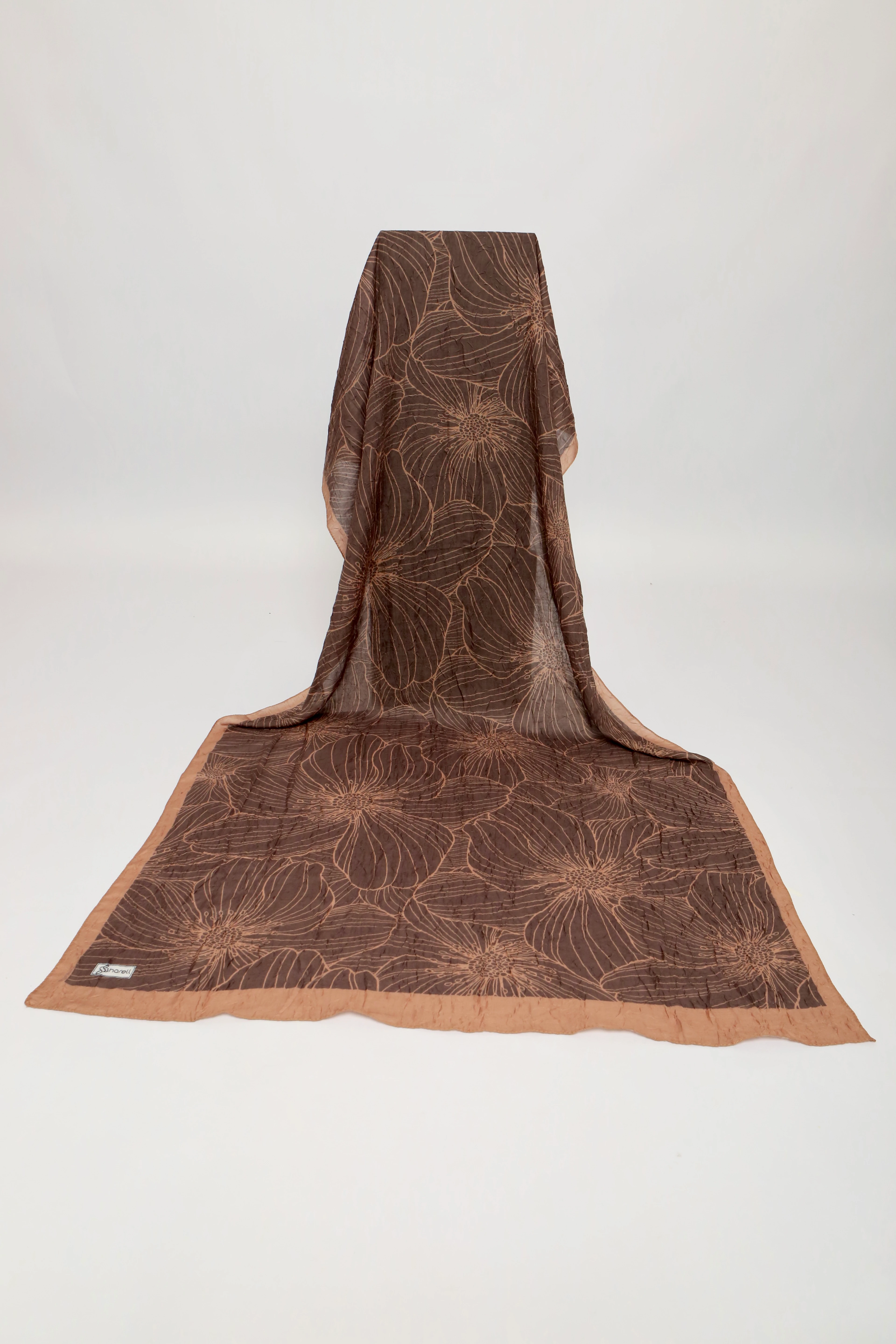 SERAFLORA DESEN BAMBU KRAŞ ŞAL KAHVE KARAMEL